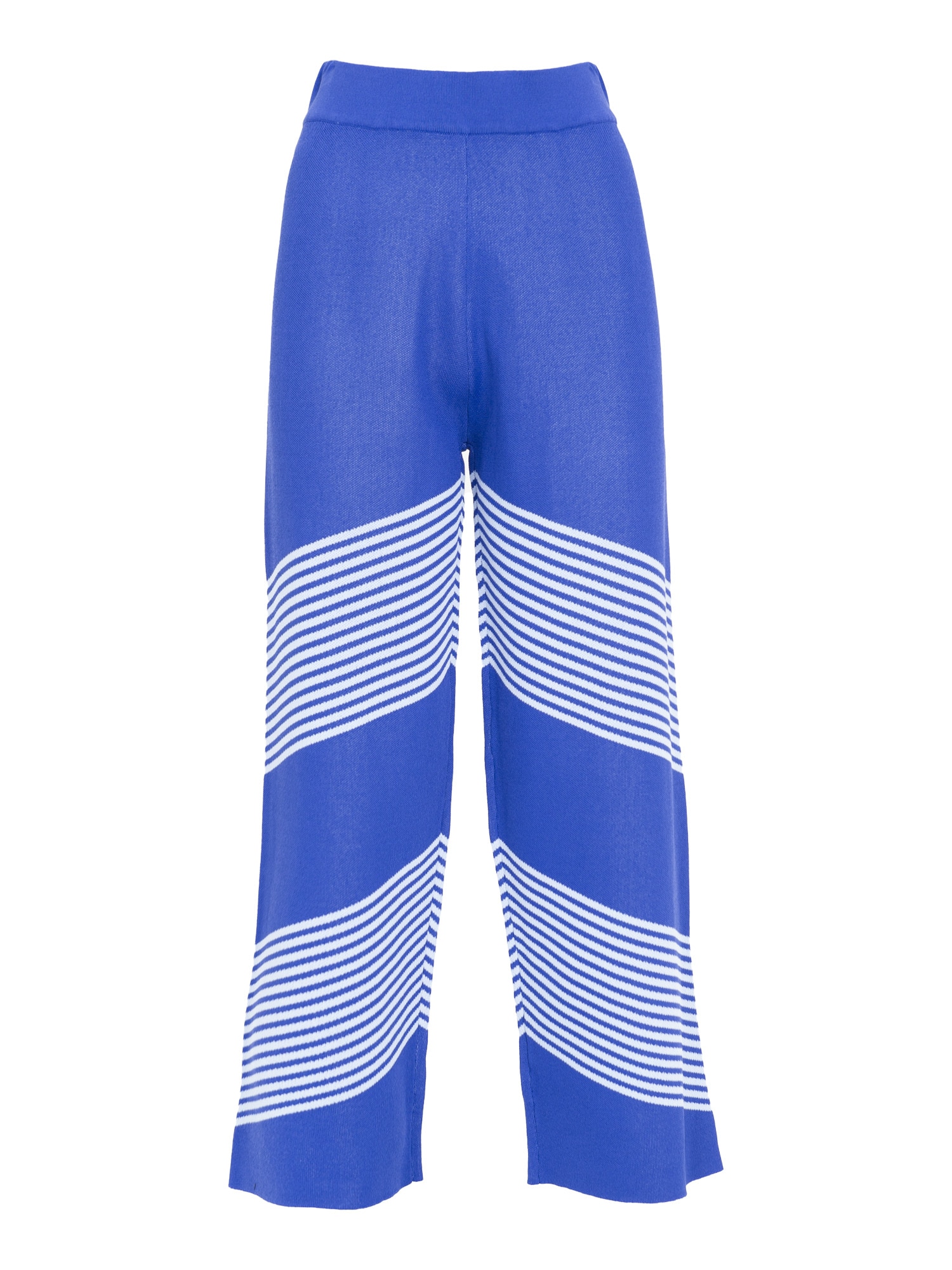 Influencer Kelnės 'Striped knit pants' sodri mėlyna („karališka“) / balta