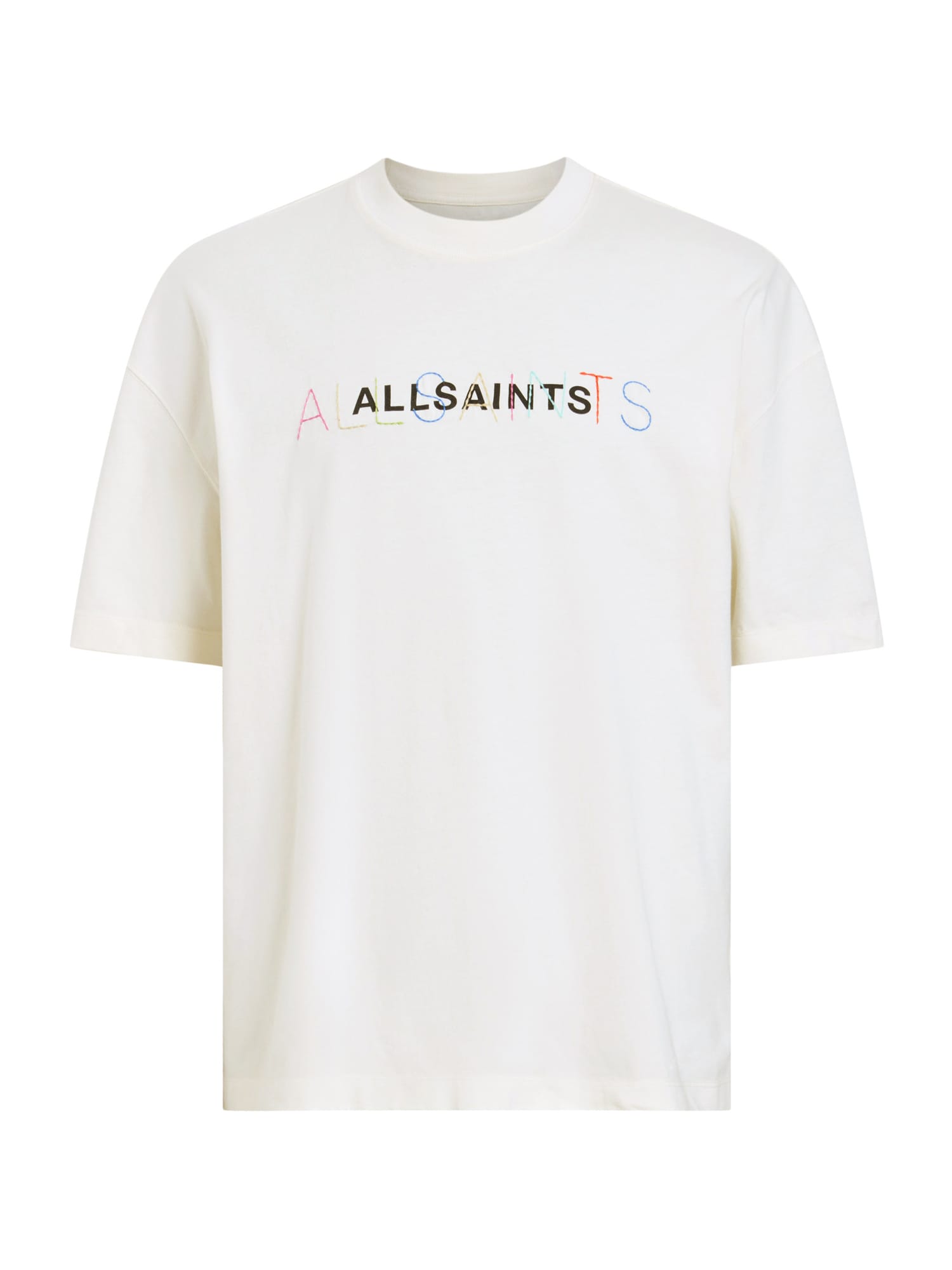 AllSaints Póló 'NEVADA'  világoszöld / világos-rózsaszín / fekete / fehér
