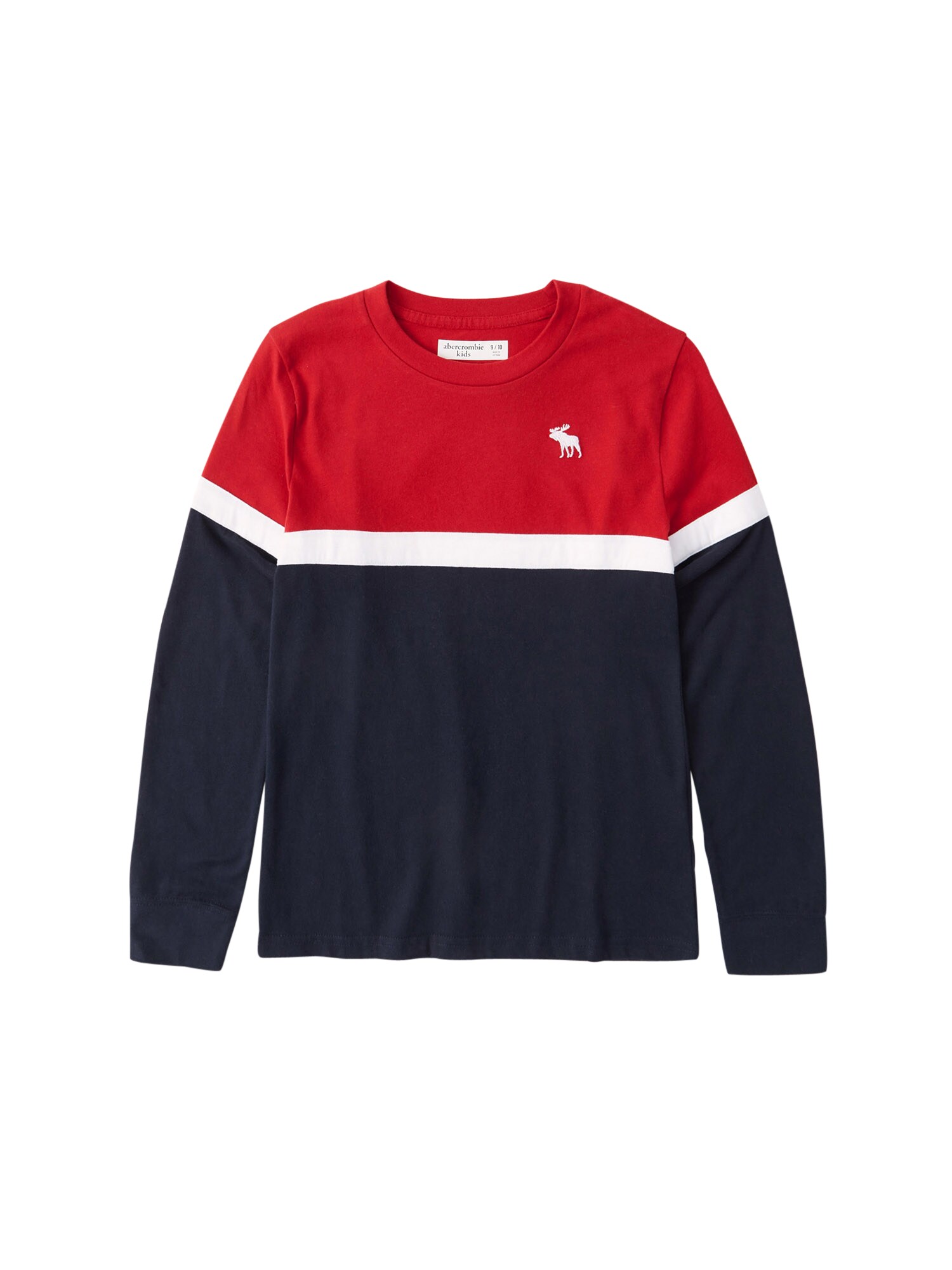 Abercrombie & Fitch Marškinėliai  raudona / balta / tamsiai mėlyna