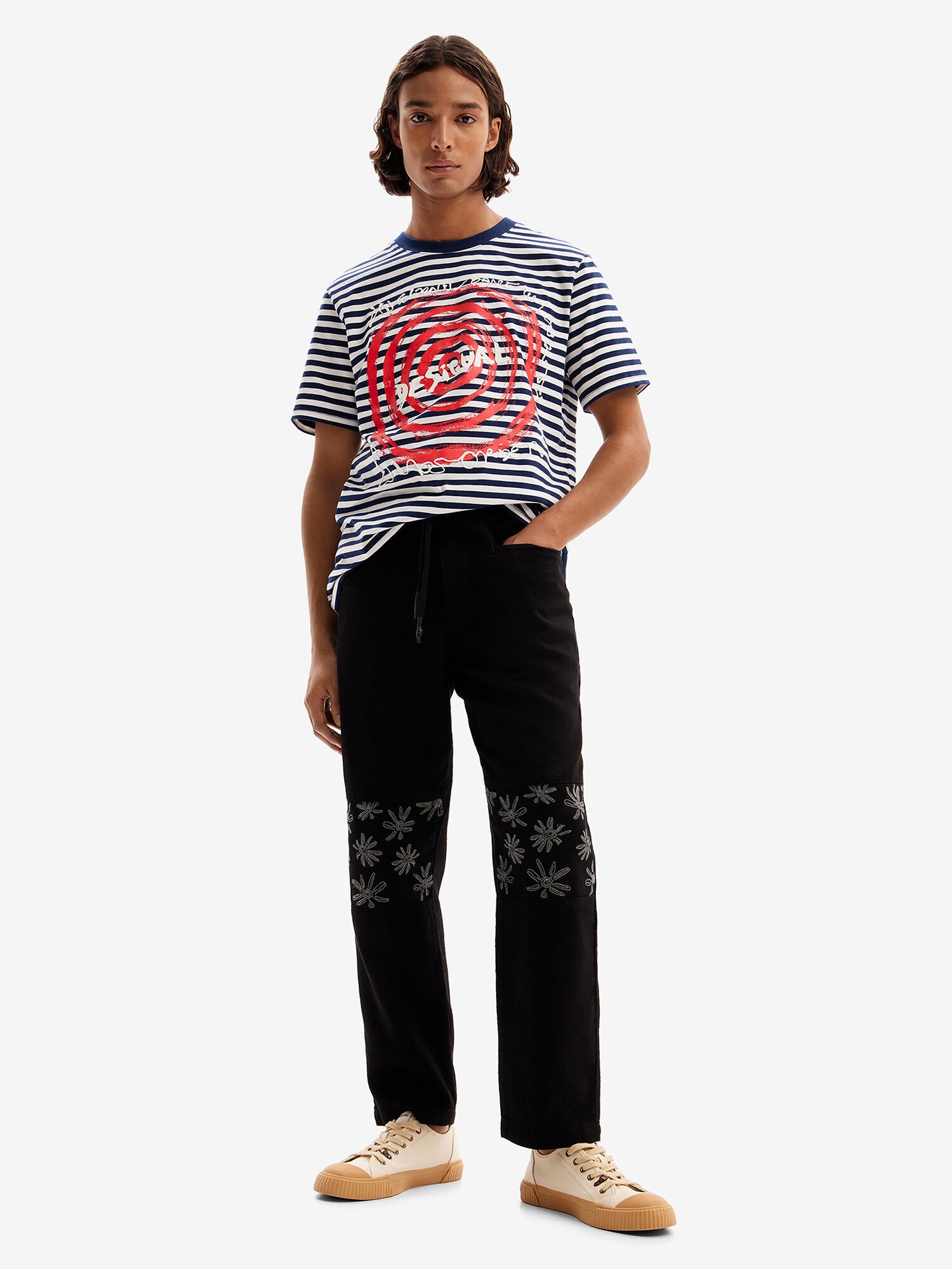 Desigual Póló  tengerészkék / piros / fehér termék 2. képe