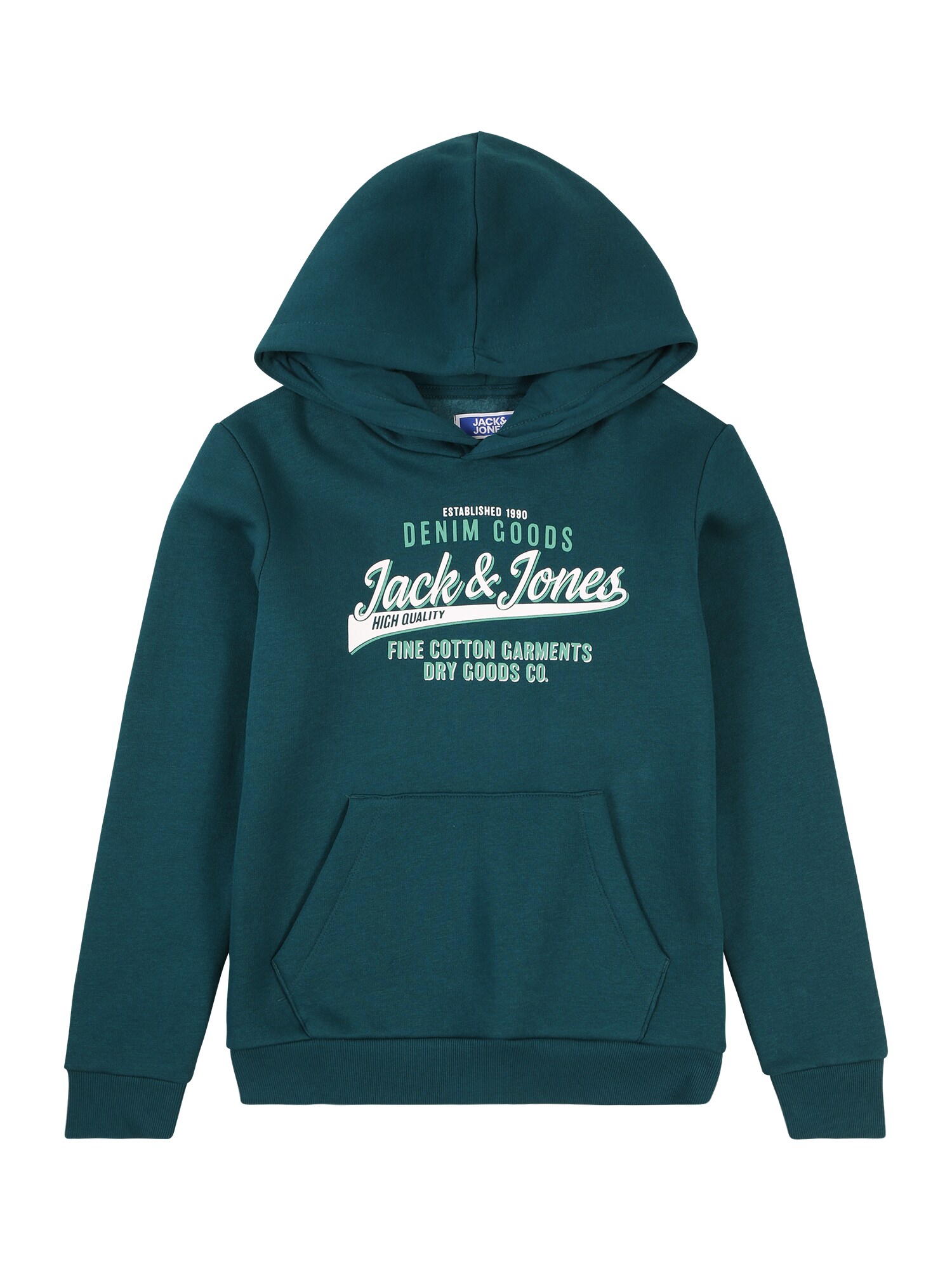 Jack & Jones Junior Mikina  tyrkysová / smaragdová / biela