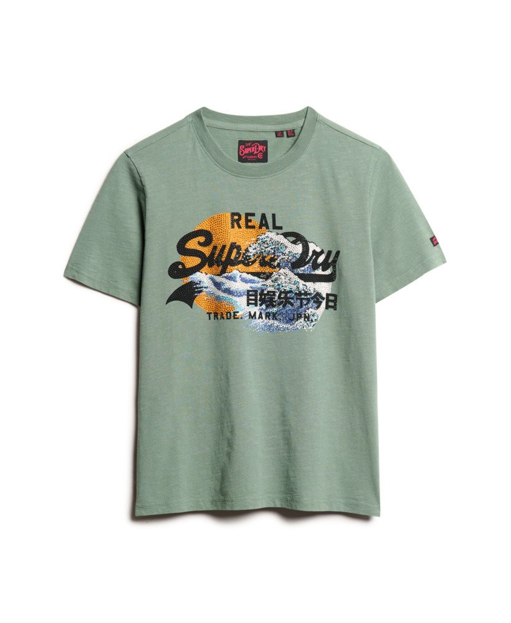 Superdry & Co Tricou Tokyo  galben curry / verde pastel / negru / alb