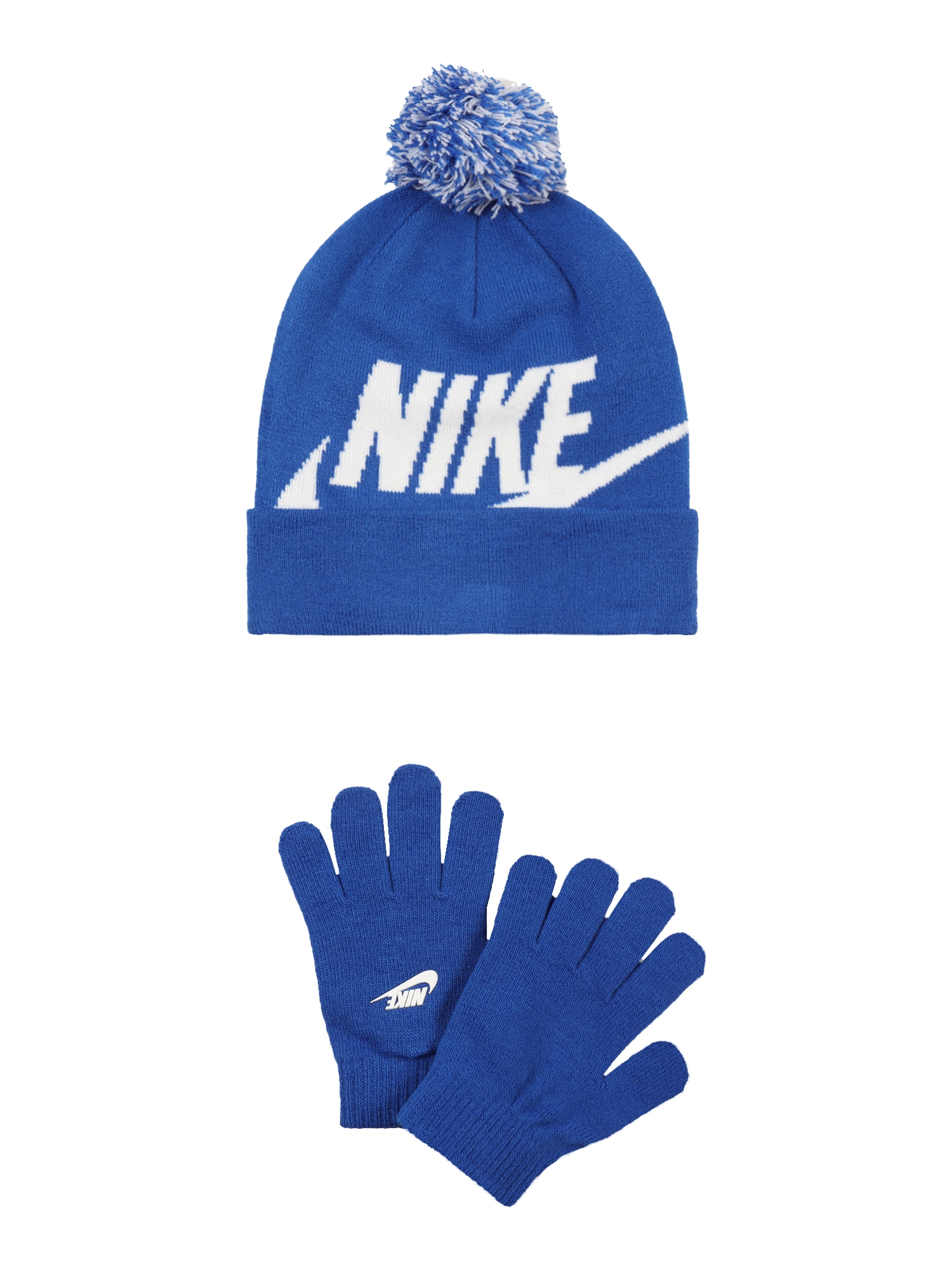 Nike Sportswear Komplet 'Mütze & Handschuhe'  kraljevsko plava / bijela