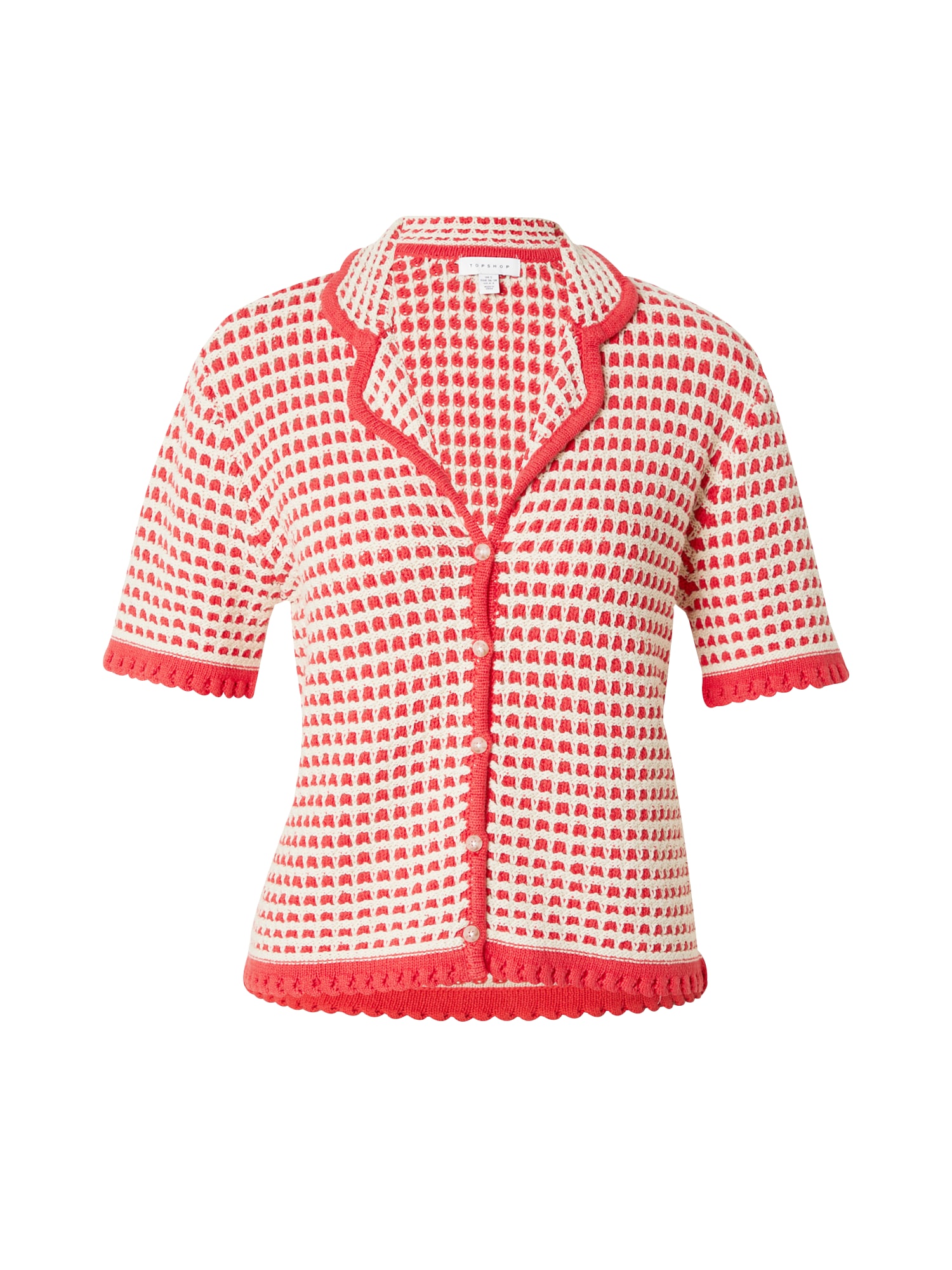 TOPSHOP Kardigán červená / biela