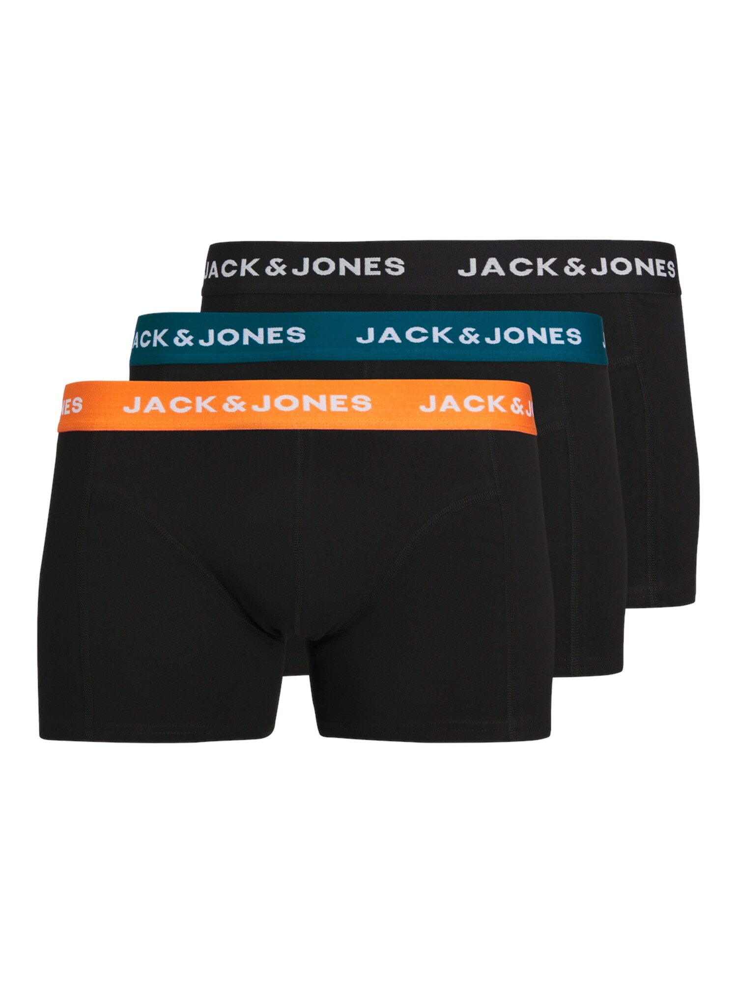 JACK & JONES Boxerky 'JACJONAS'  modrozelená / tmavooranžová / čierna