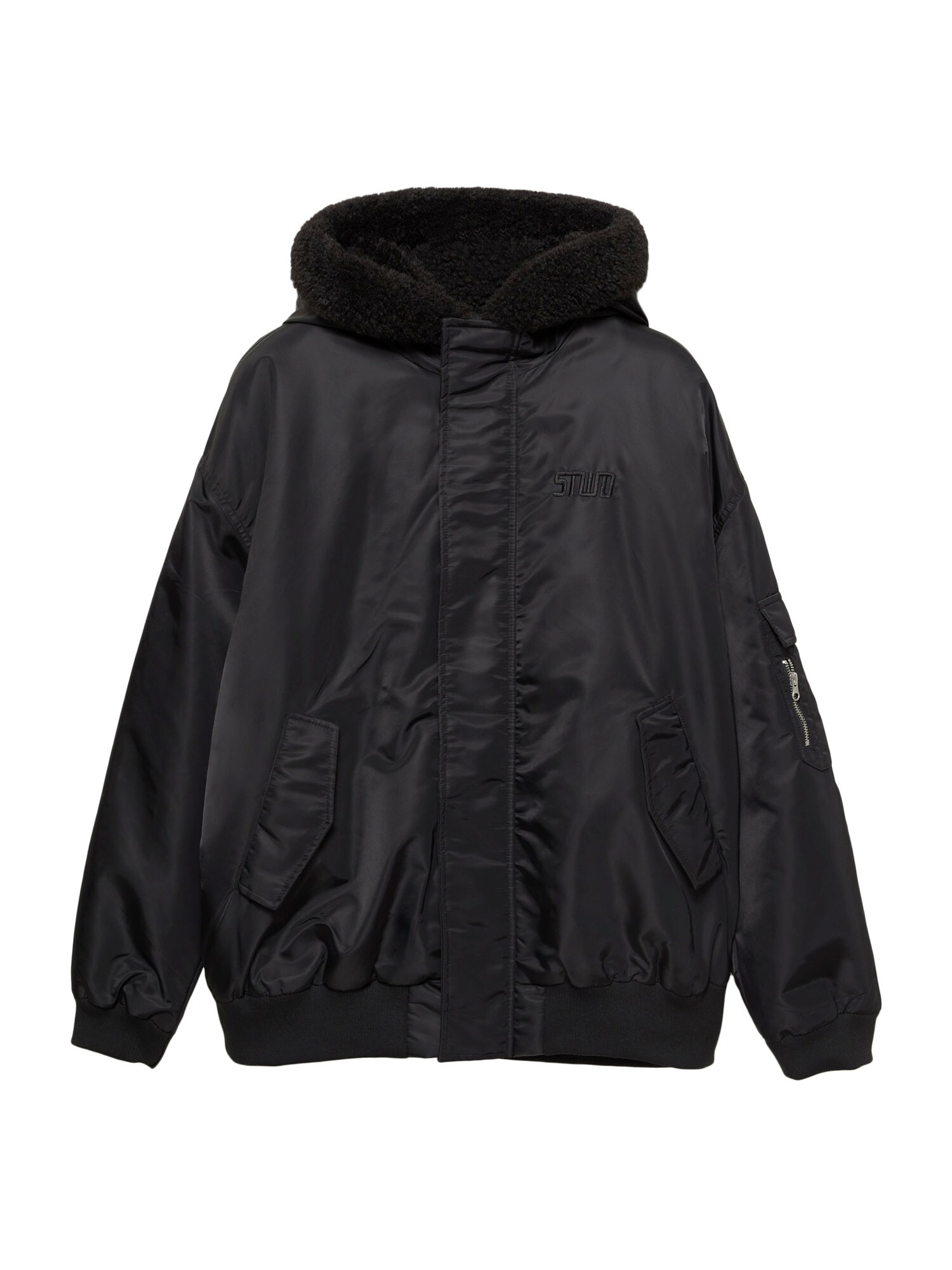 Pull&Bear Geacă de primăvară-toamnă  negru