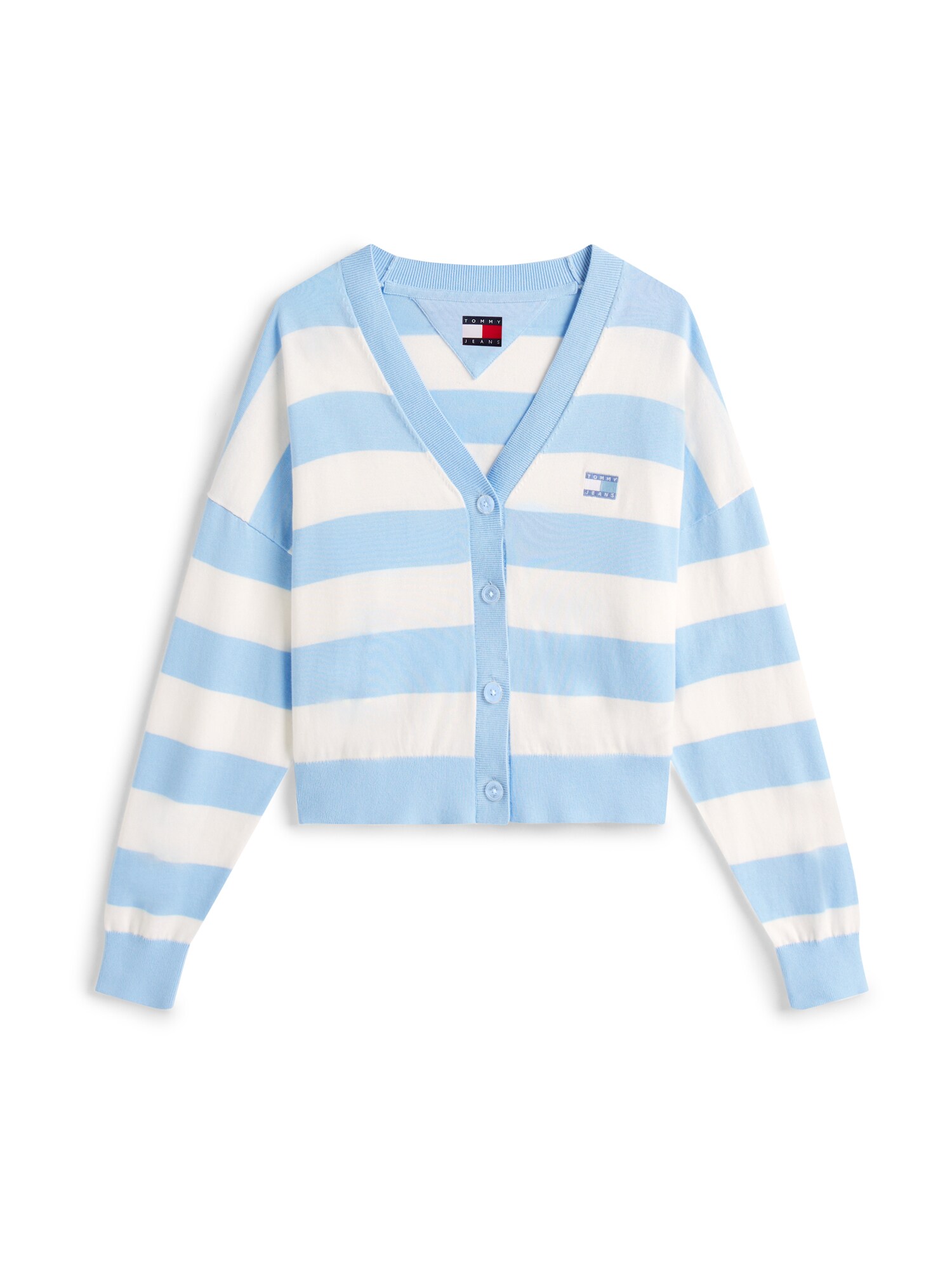 Tommy Jeans Kardigán  világoskék / fehér akciós termékkép 1
