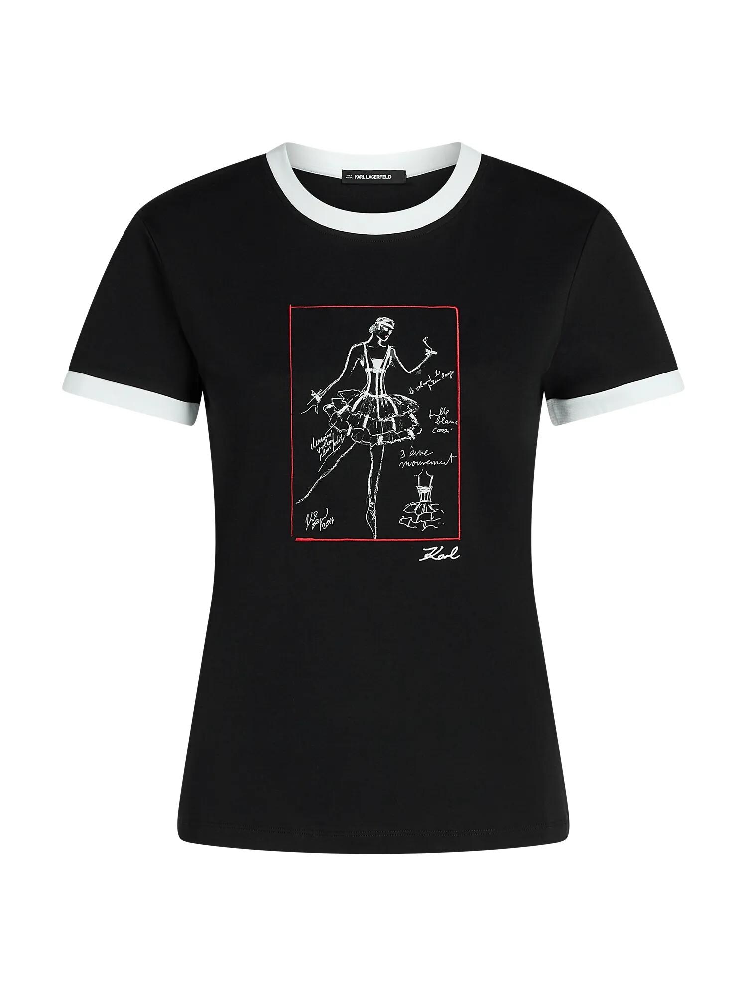 Karl Lagerfeld Tricou 'Le Ballet'  roșu / negru / alb