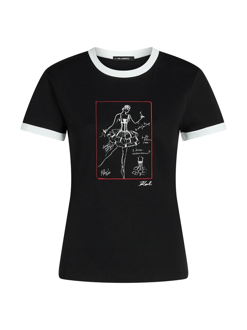 T-shirt 'Le Ballet' röd / svart