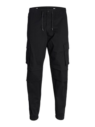 jack & jones Cargobroek ‘Kane Noah’ Zwart / Offwhite