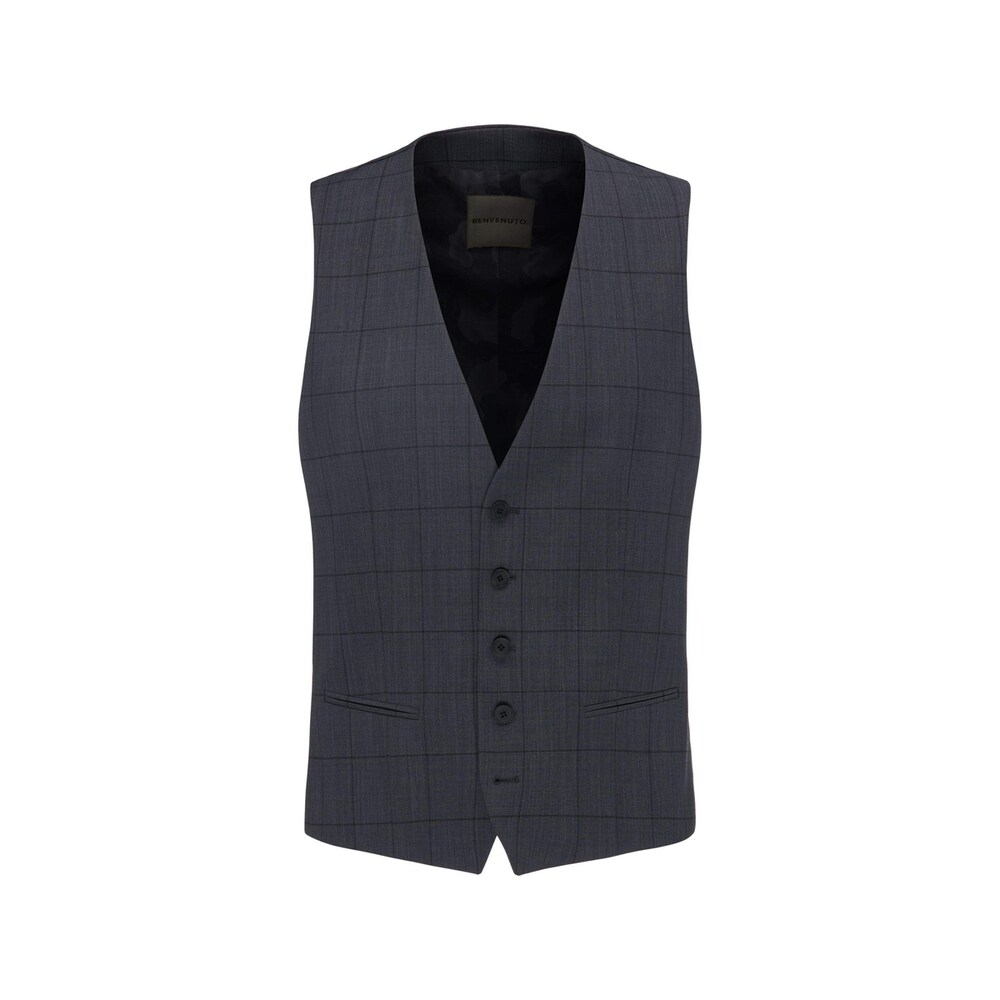 BENVENUTO Weste Herren Größe XL taubenblau / schwarz