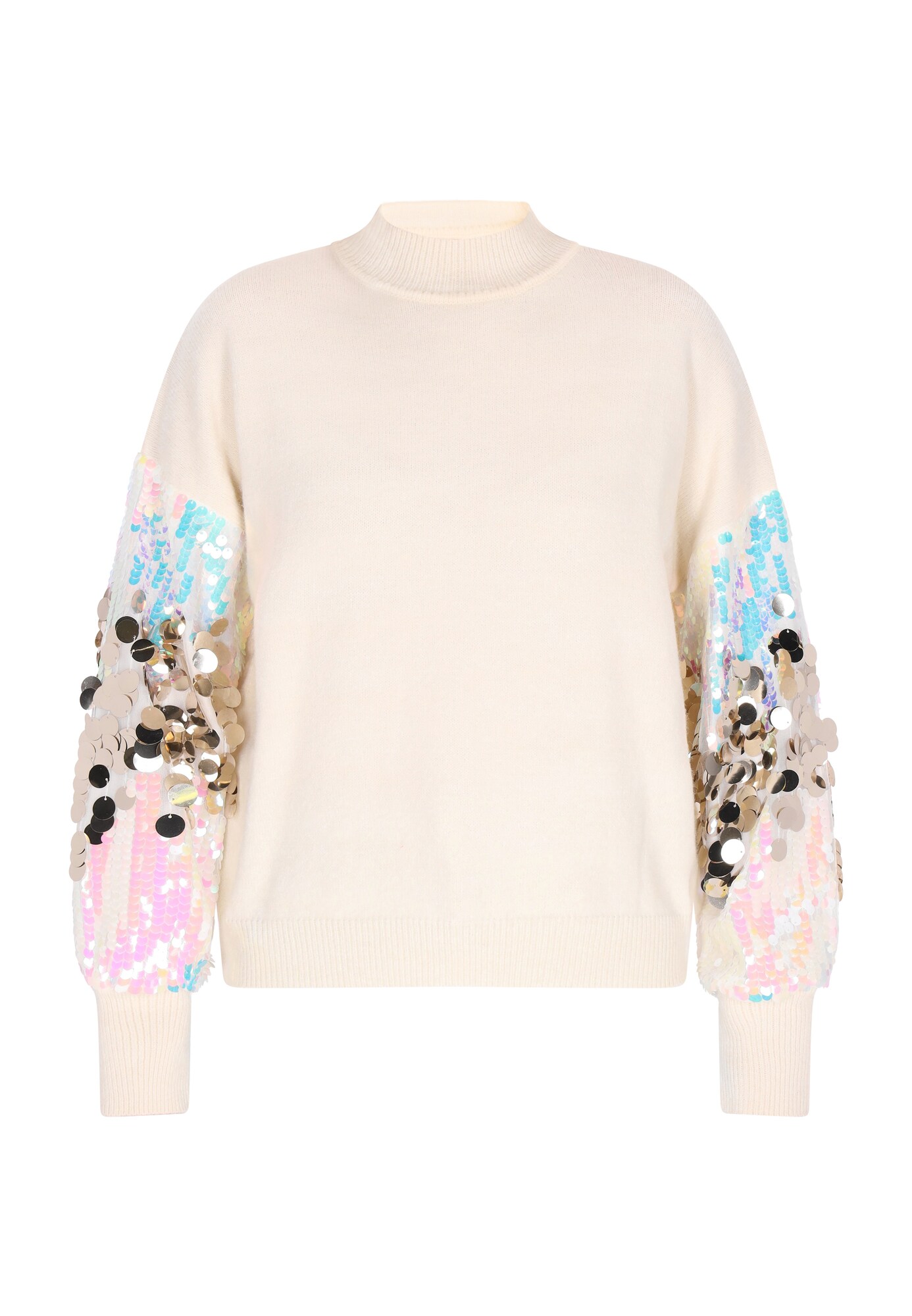 IZIA Pulover  azur / auriu / rosé / alb lână