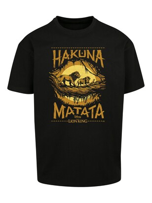 F4NT4STIC Shirt ‘König der Löwen Hakuna Matata’ Curry / Lichtgeel / Zwart