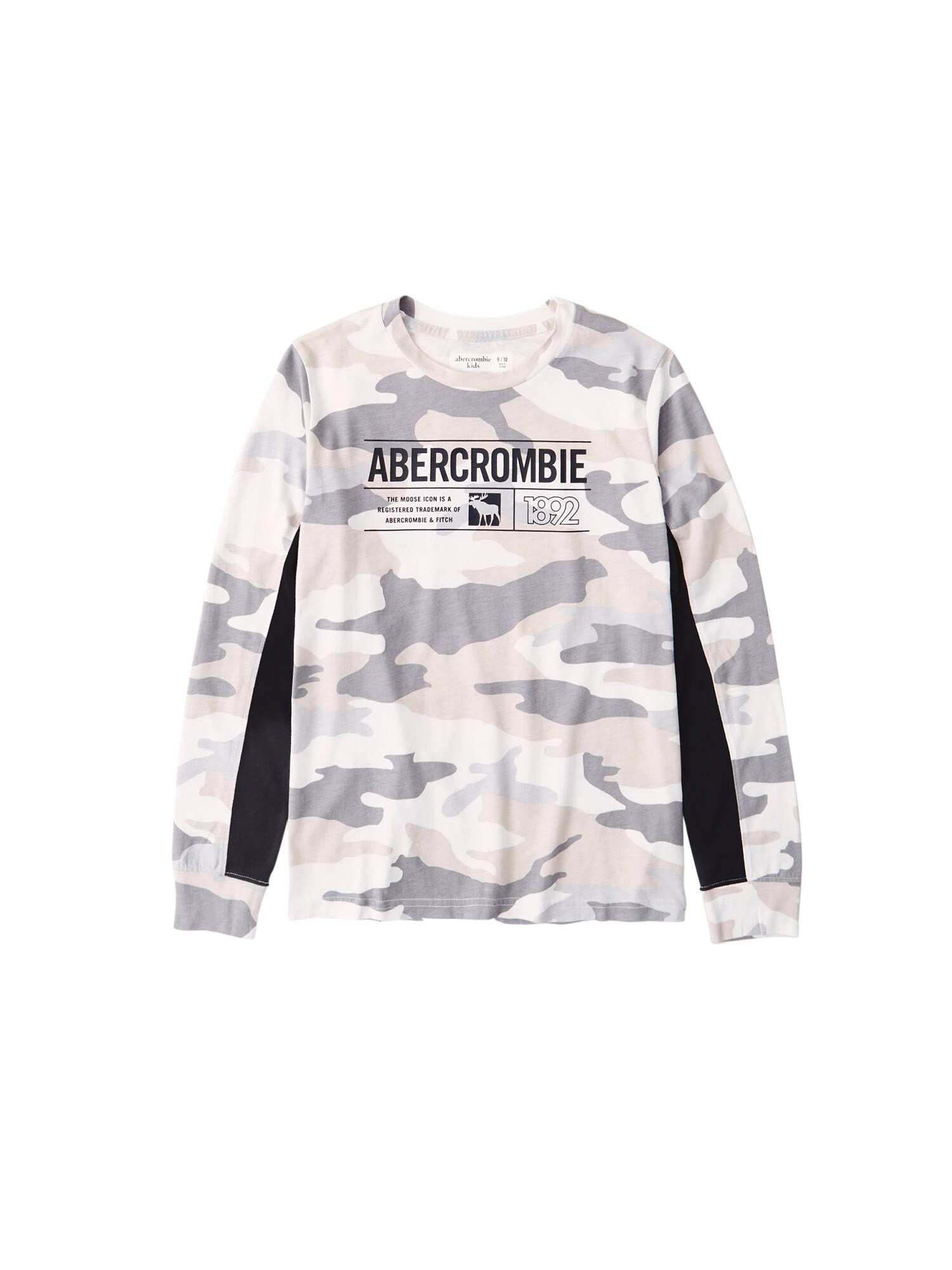 Abercrombie & Fitch Marškinėliai  rusvai žalia / pilka / balta