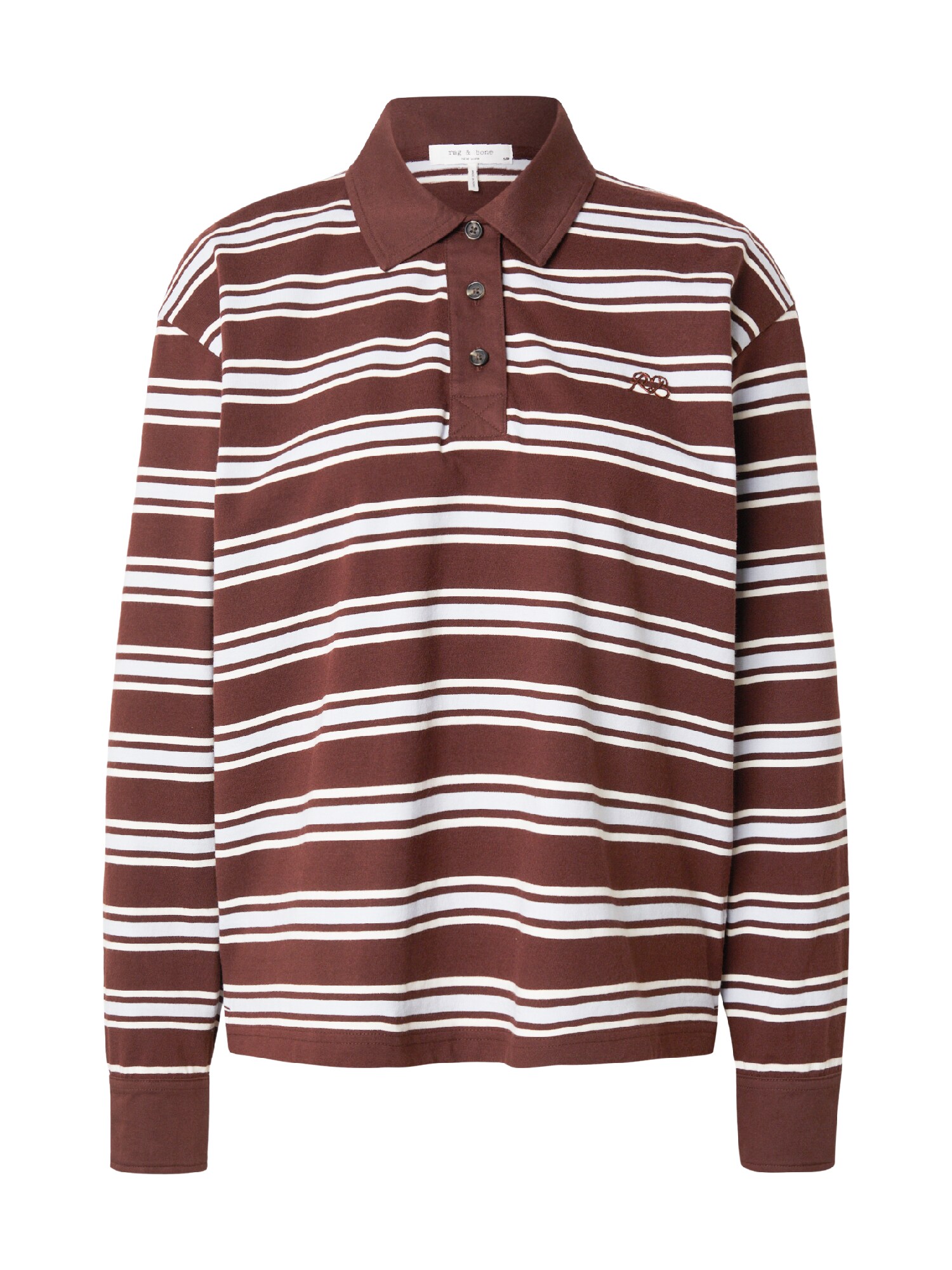 rag & bone Tričko  hnedá / biela