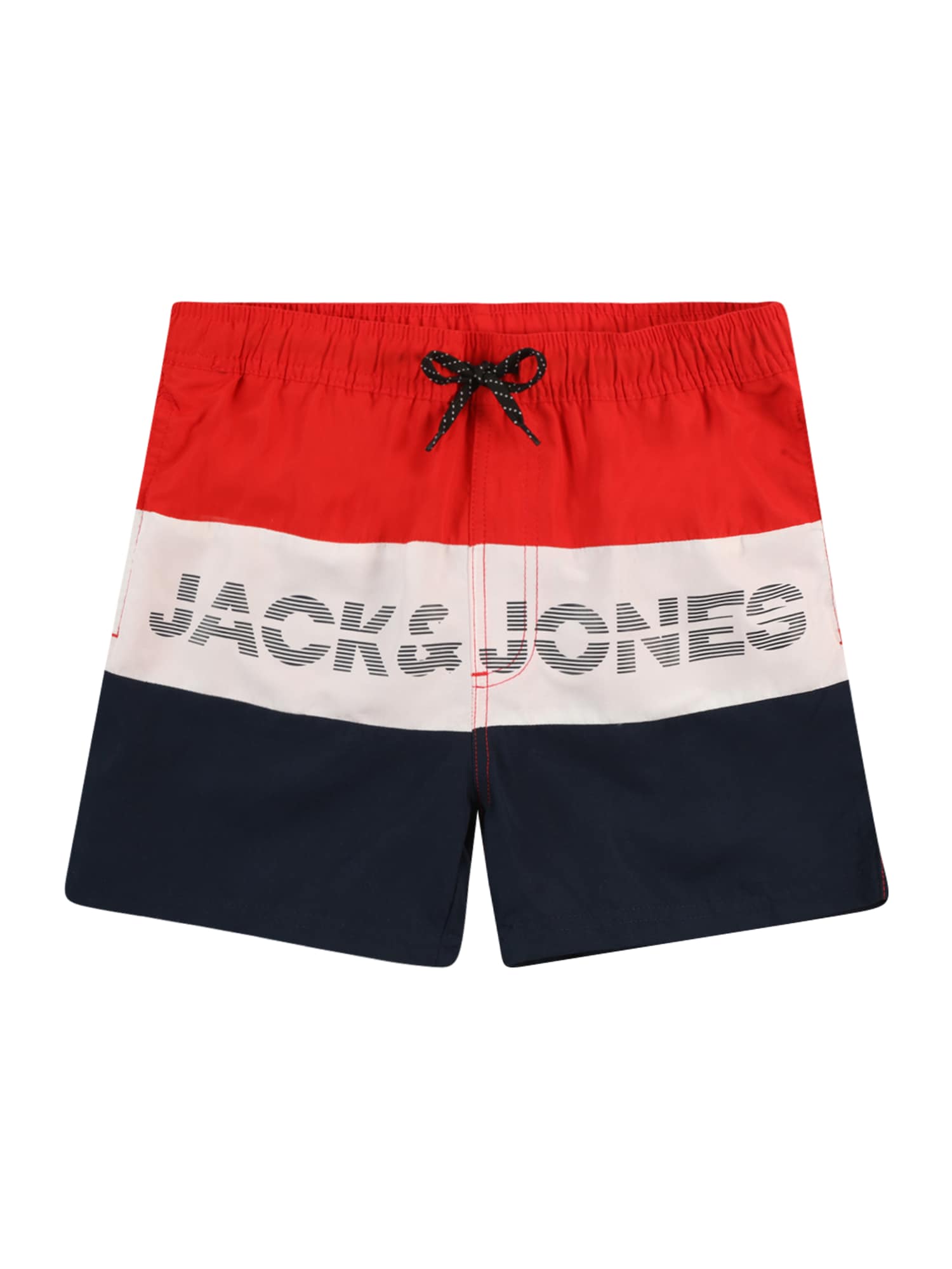 Jack & Jones Junior Plavecké šortky 'Fiji'  tmavomodrá / ohnivo červená / biela