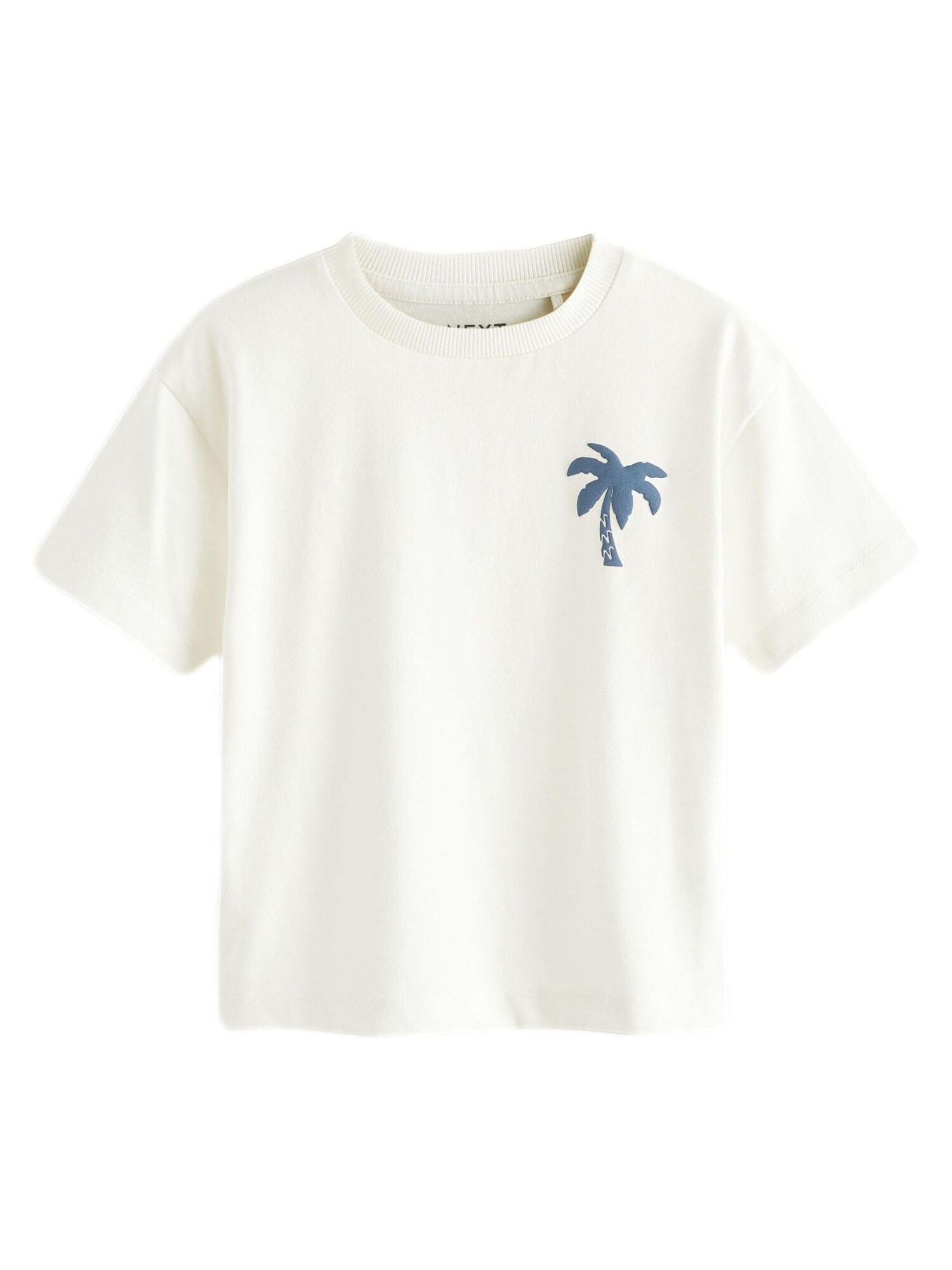 Next Tricou  albastru porumbel / alb murdar