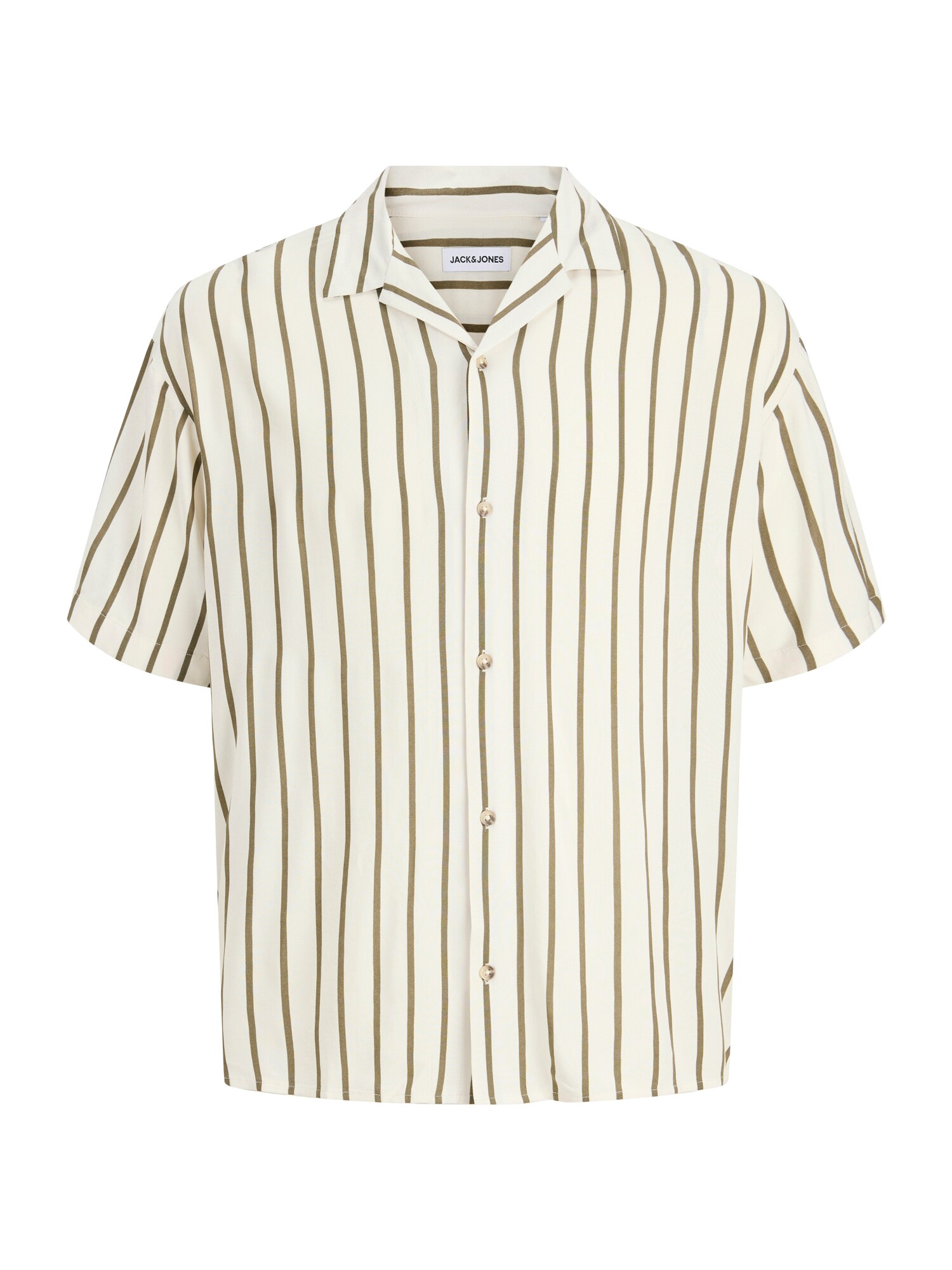 Jack & Jones Plus Cămașă 'JJEJeff'  crem / oliv