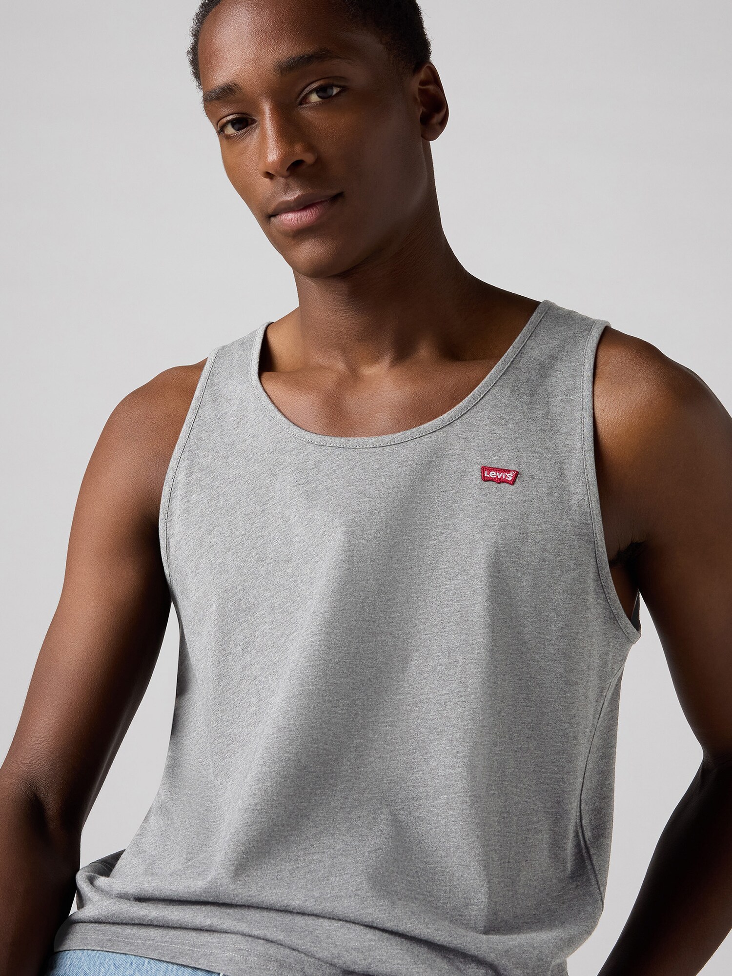 LEVI'S ® Tričko 'Housemark Tank Top' svetlosivá / krvavo červená / biela (obrázok 5)