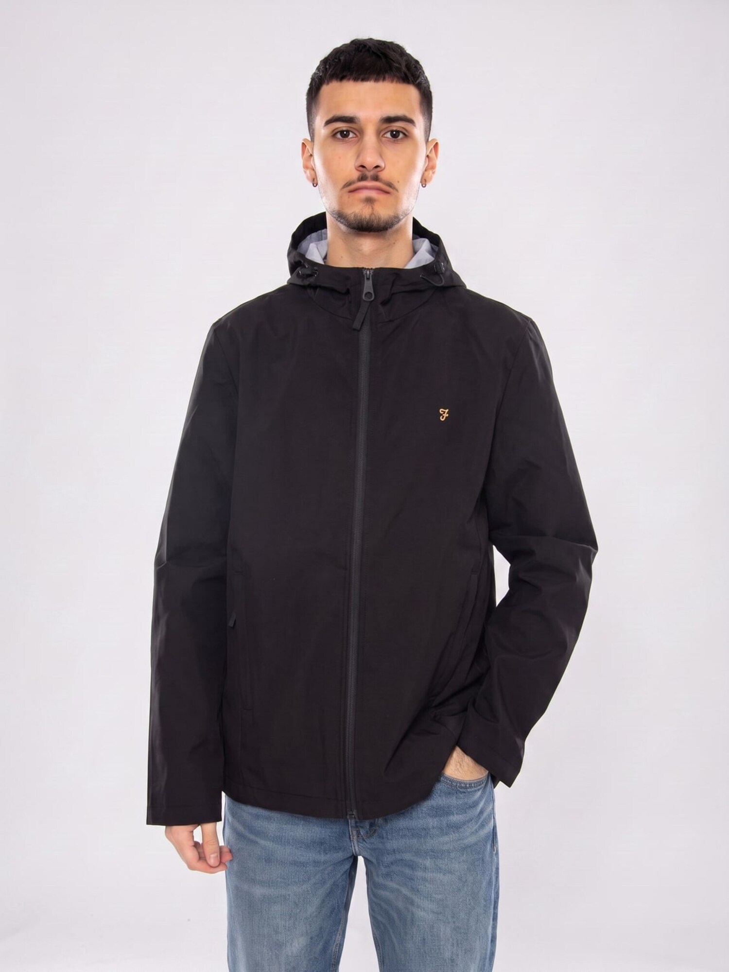 FARAH Giacca di mezza stagione 'Rhodes Hooded Jacket' nero
