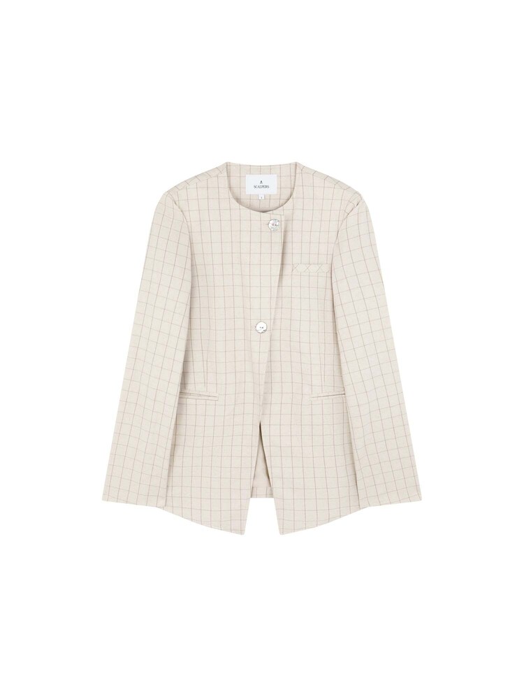 Scalpers Stripes Check Blazer ' ' Damen Größe 34 beige