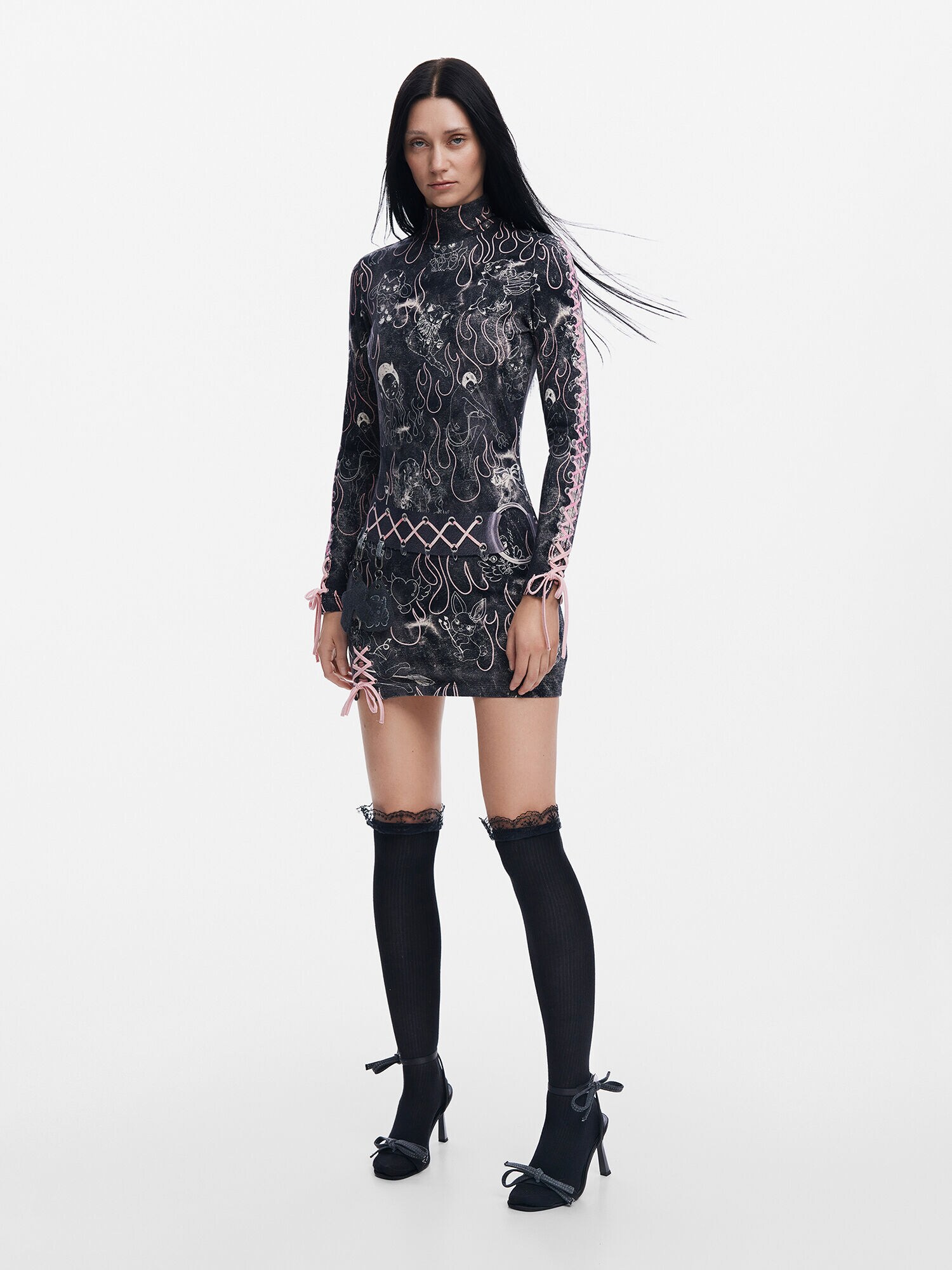 Desigual Ruha 'María Esccoté'  rózsaszín / fekete / fehér termék 2. képe