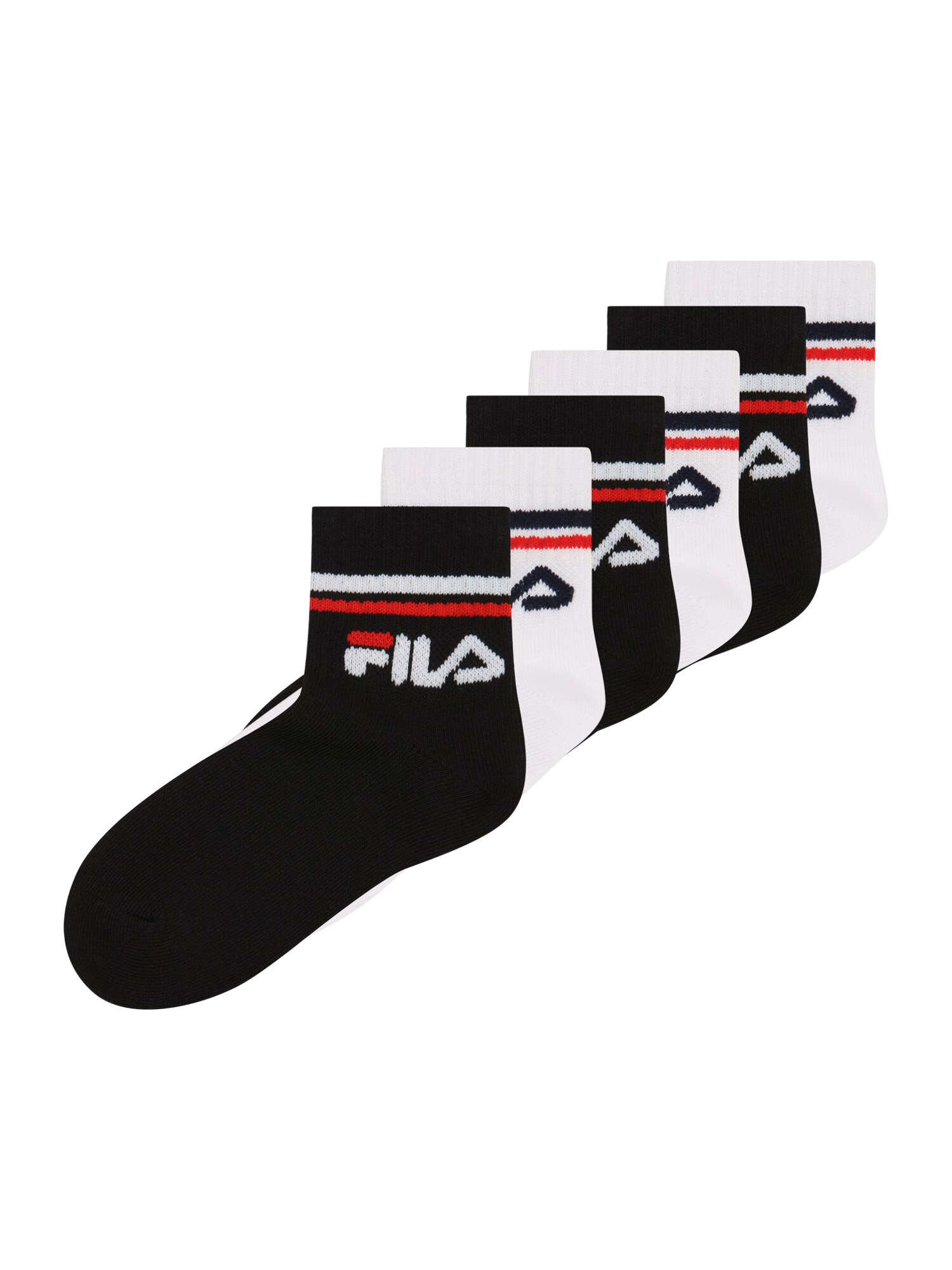 FILA Șosete sport  roșu / negru / alb