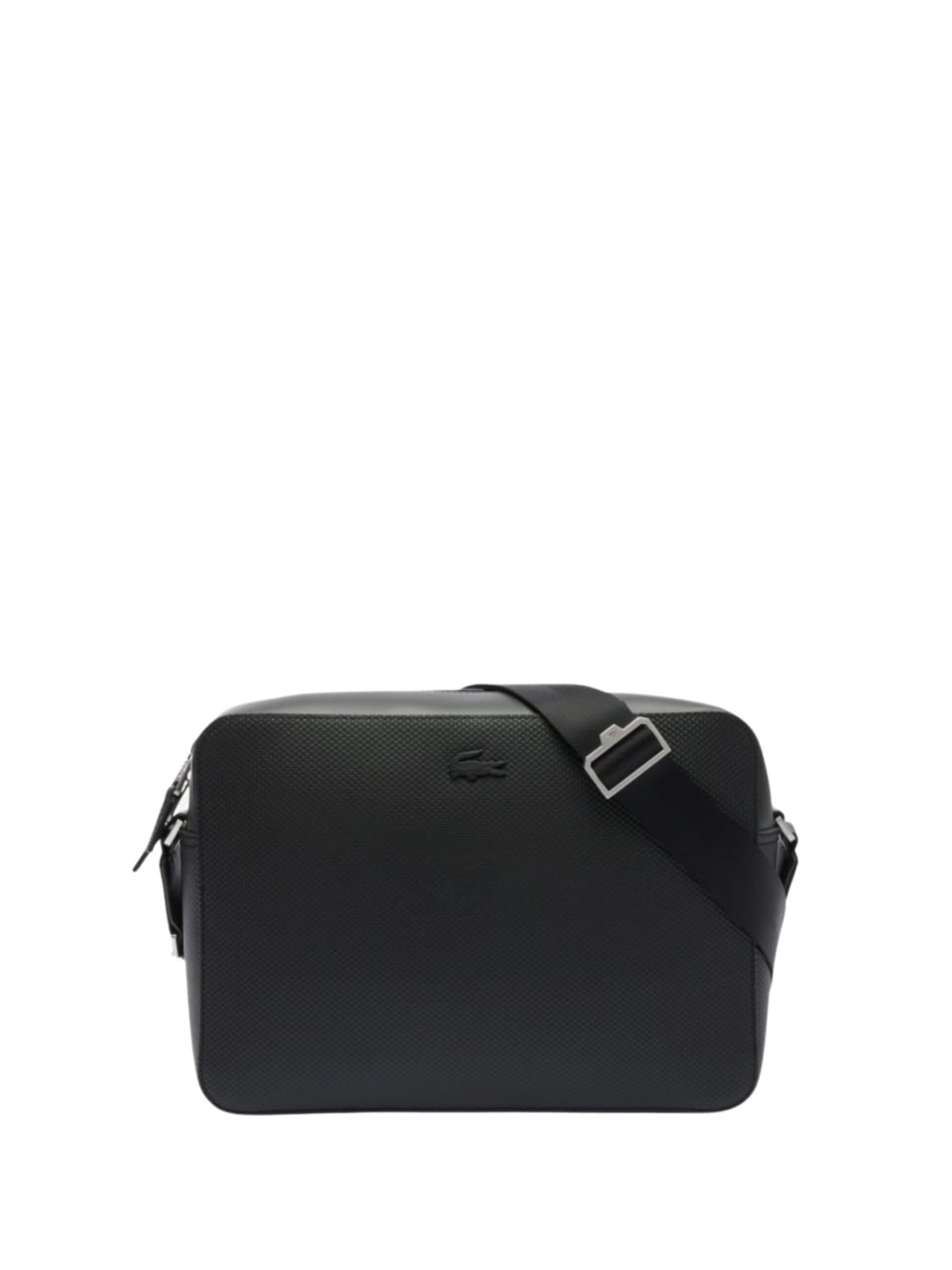 LACOSTE Axelremsväska 'Lacoste Sac à bandoulière Chantaco en cuir Noir' dam