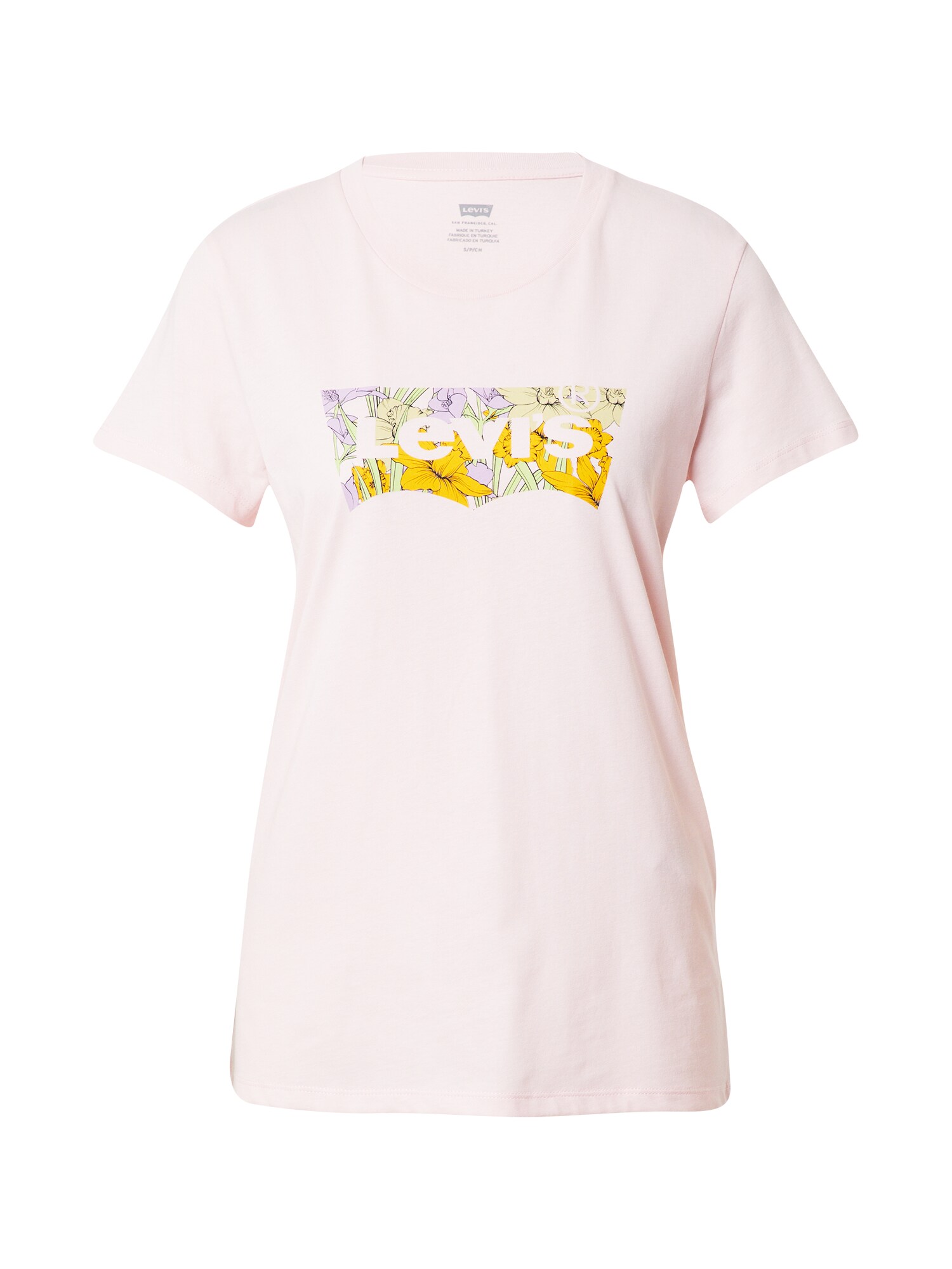 LEVI'S Тениска 'The Perfect'  жълто / светлолилаво / бледорозово