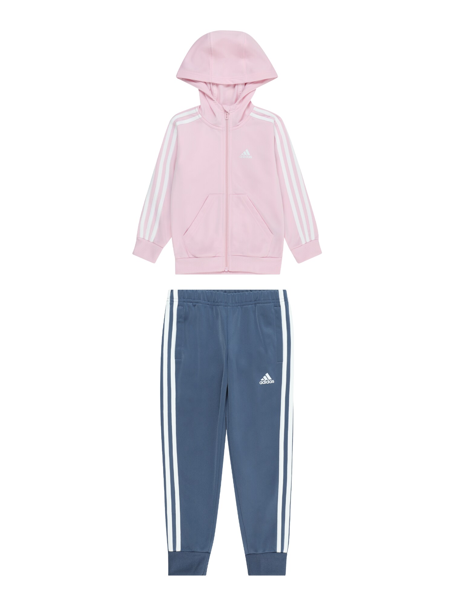 ADIDAS SPORTSWEAR Treniruočių kostiumas 'Essentials' mėlyna / šviesiai rožinė / balta