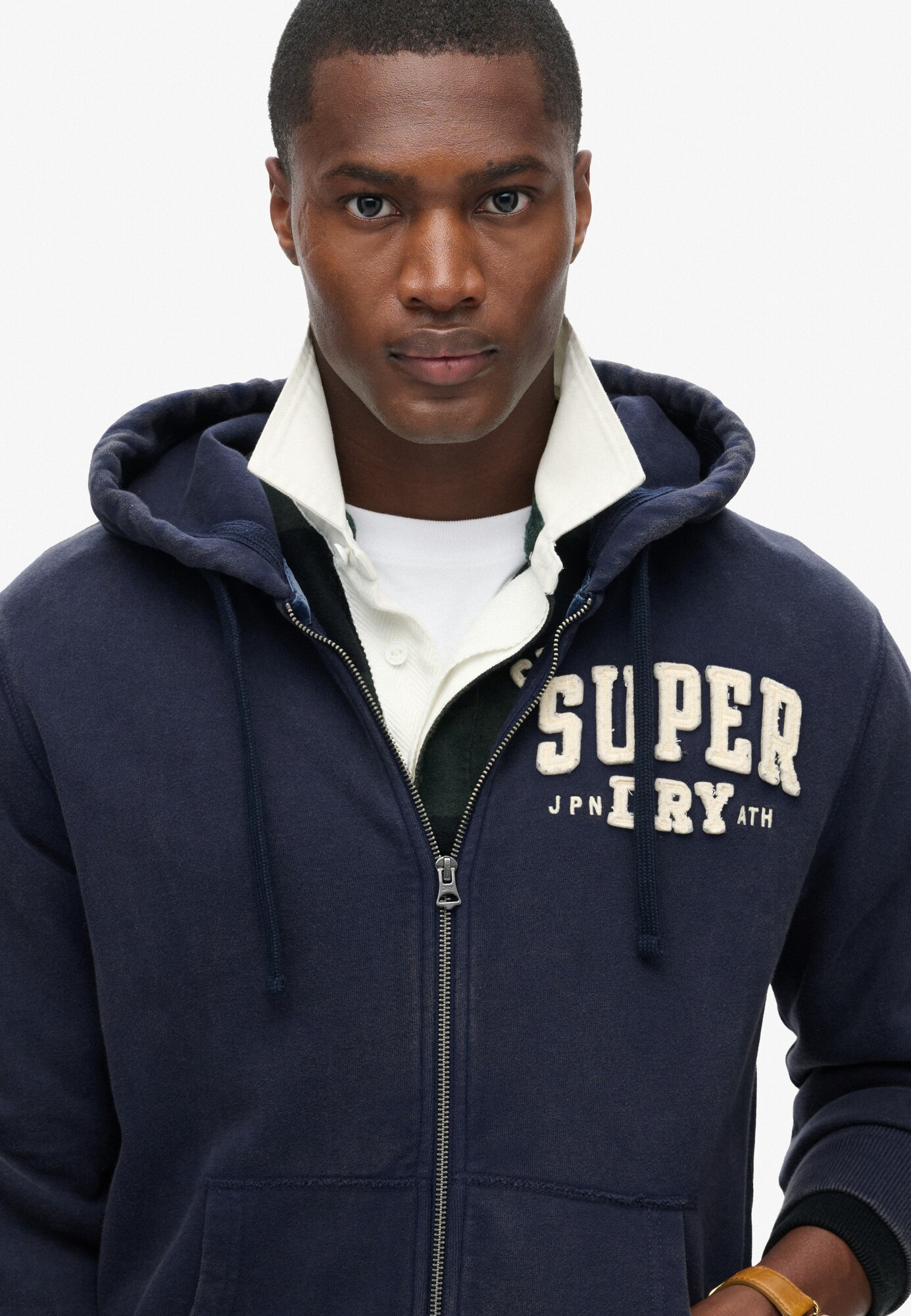 Superdry & Co Tepláková bunda béžová / námornícka modrá (obrázok 5)