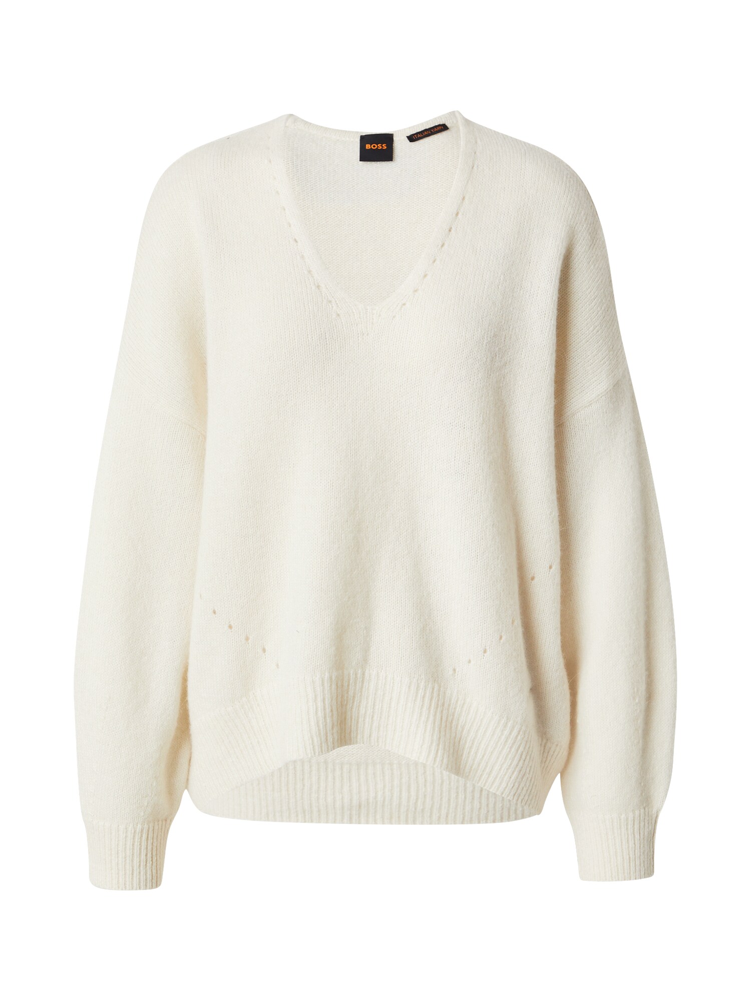 BOSS Pulover Fondyssa  alb murdar