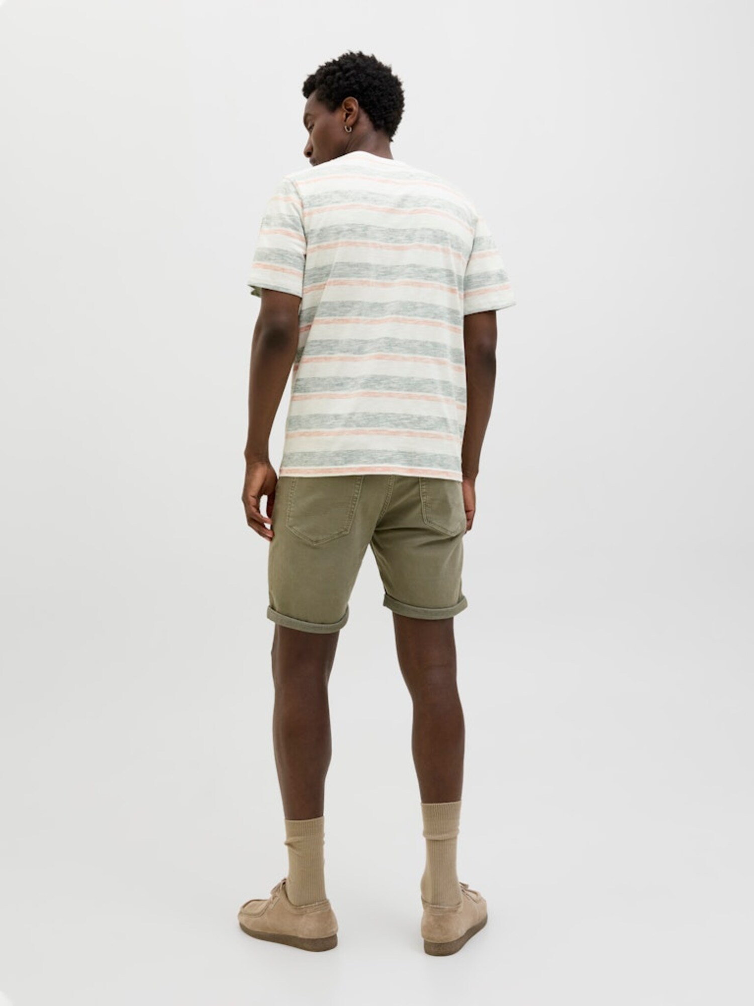 JACK & JONES Póló 'JJBIRK'  zöld / narancs / fehér termék 2. képe