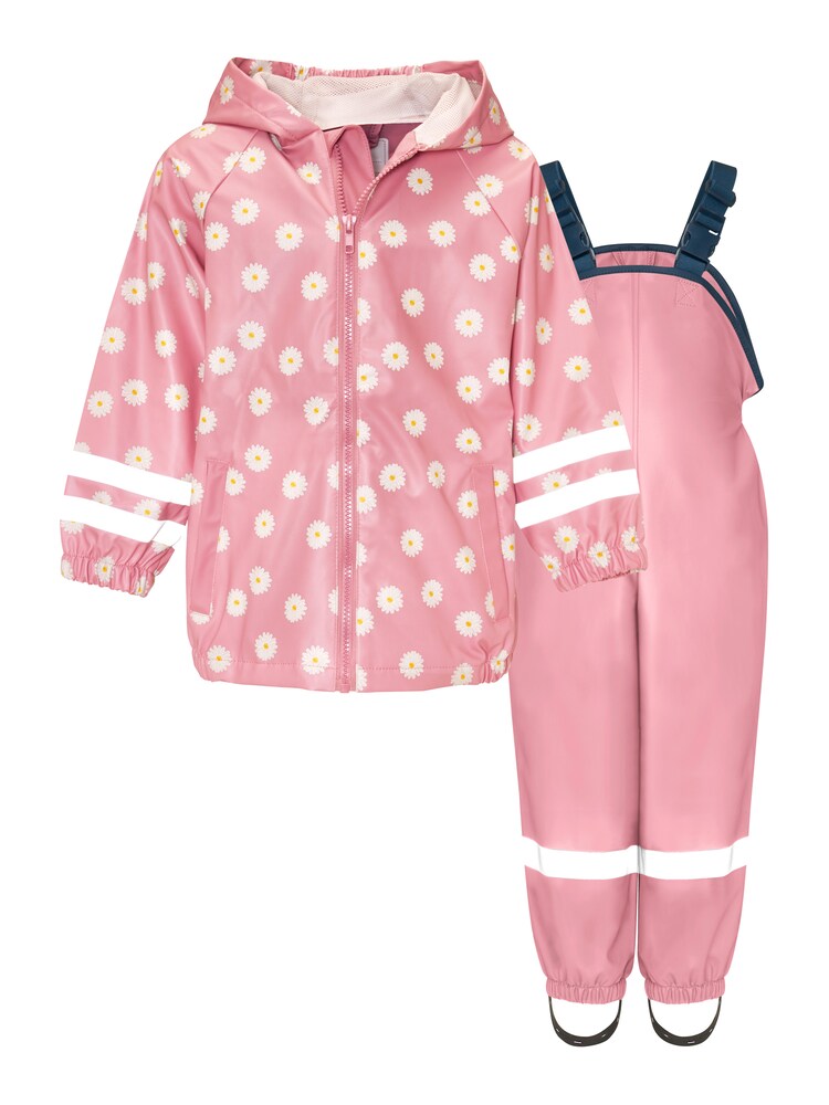 PLAYSHOES Regen-Set 'Margerite' Jungen Größe 80 dunkelblau / gelb / rosa / weiß