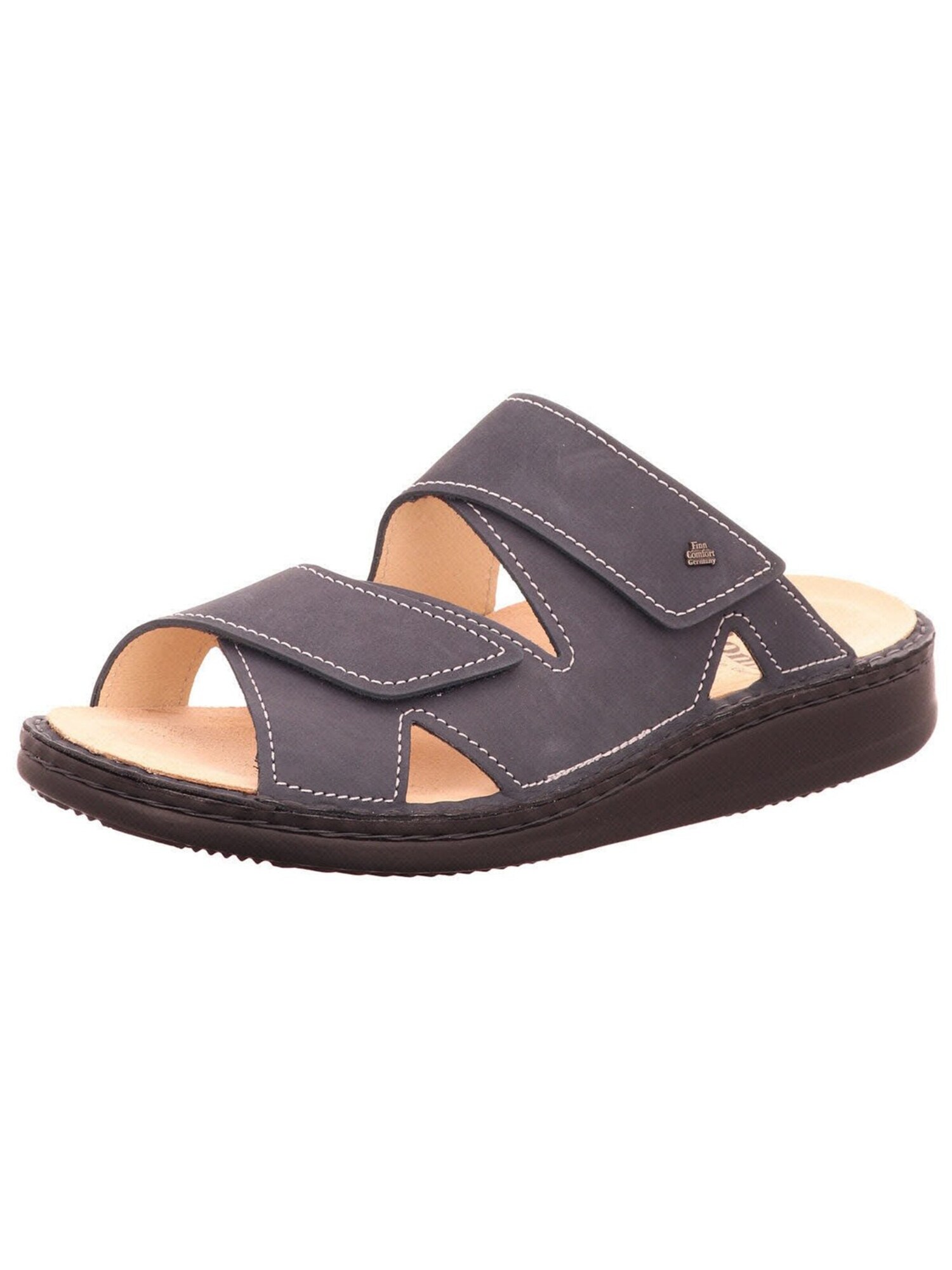 Finn Comfort Muiltjes 'Pantolette Herren 81529 046428 Echtleder In Blau' Bruin