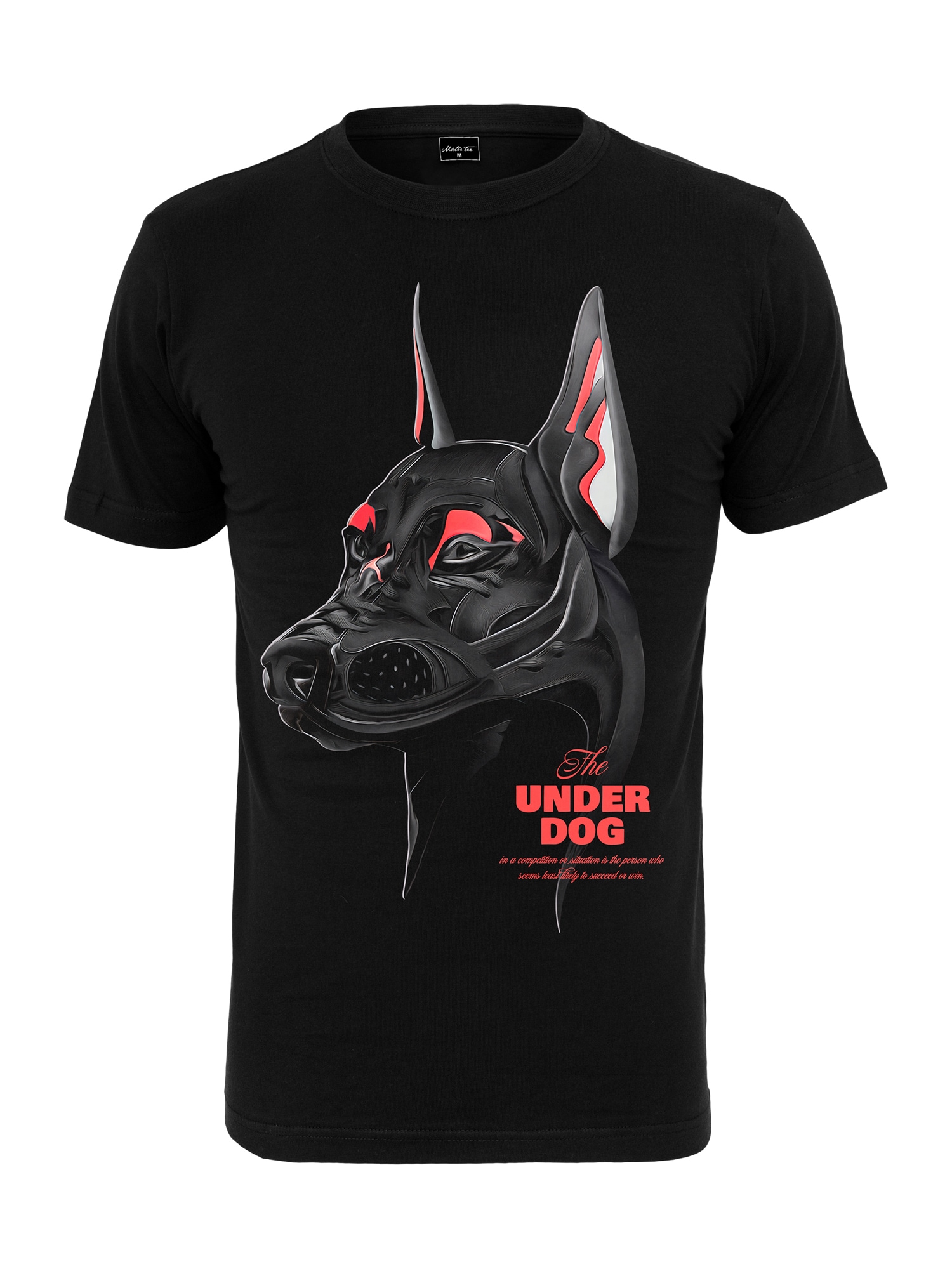 Mister Tee Marškinėliai 'Air Dog' juoda / šviesiai raudona / pilka