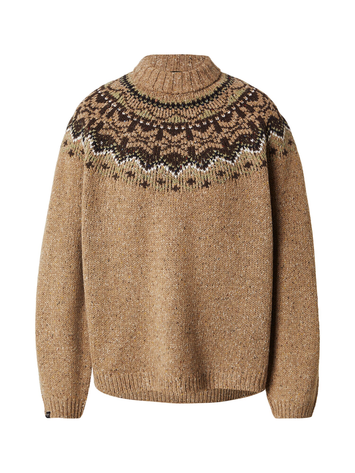 Superdry & Co Pulover  maro deschis / maro închis / verde pastel / alb