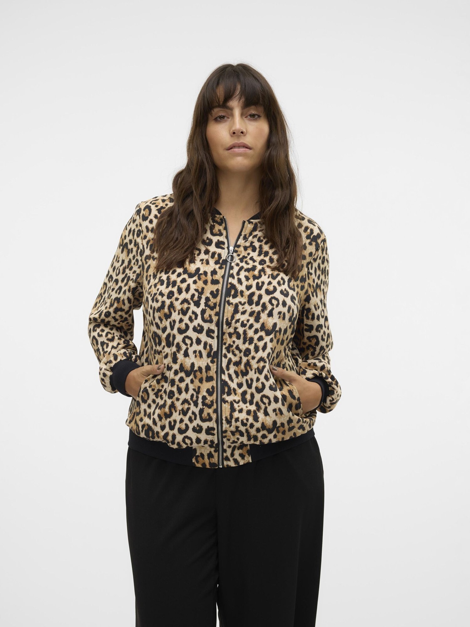 Vero Moda Curve Átmeneti dzseki  bézs / barna / fekete termék 2. képe
