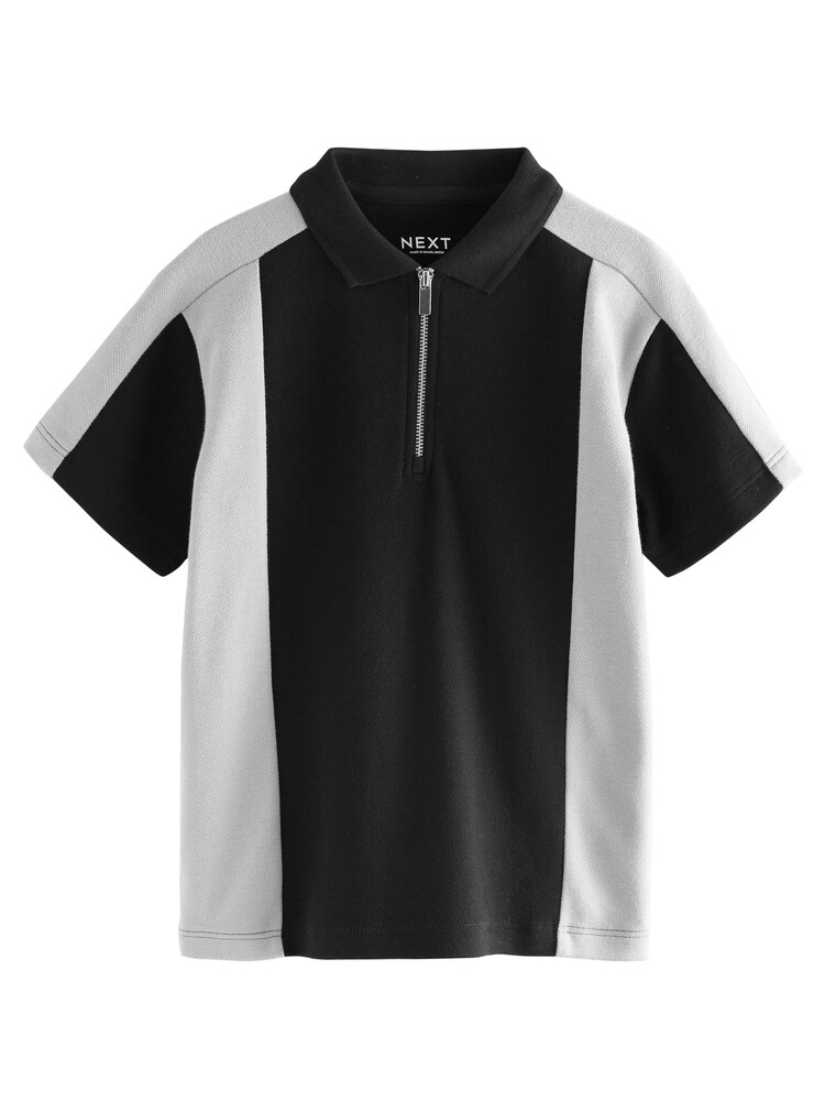 Next Poloshirt Jungen Größe 158 hellgrau / schwarz
