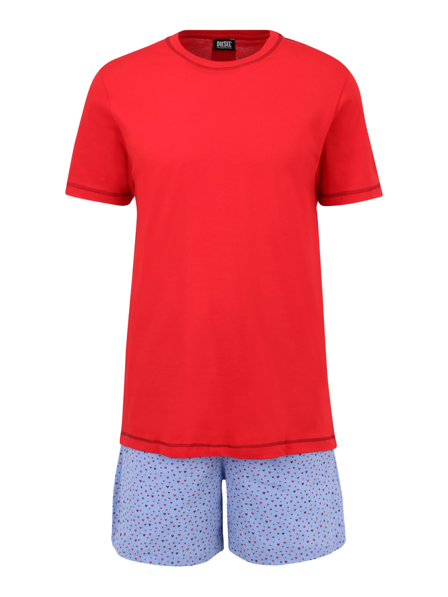 DIESEL Īsā pidžama 'STARK' debeszils / sarkans / bordo / balts