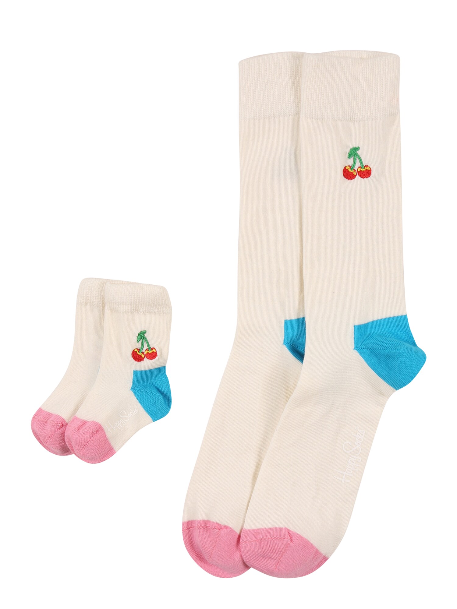 Happy Socks Kojinės 'Cherry'  rožinė / vandens spalva / balta
