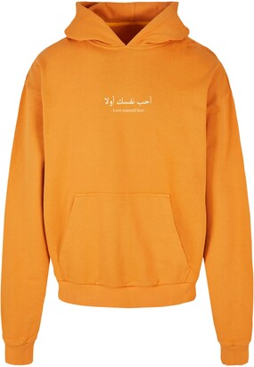 Merchcode Sweatshirt ‘Love Yourself First’ Mandarijn / Wit