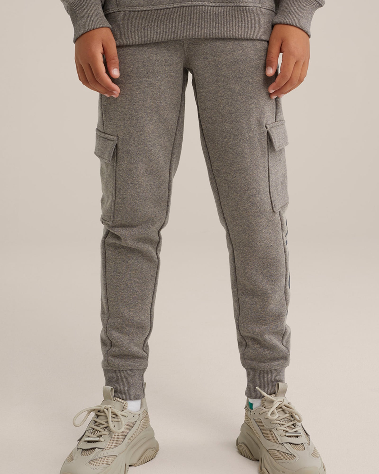 WE Fashion Nadrág  sötétszürke / fekete termék 2. képe