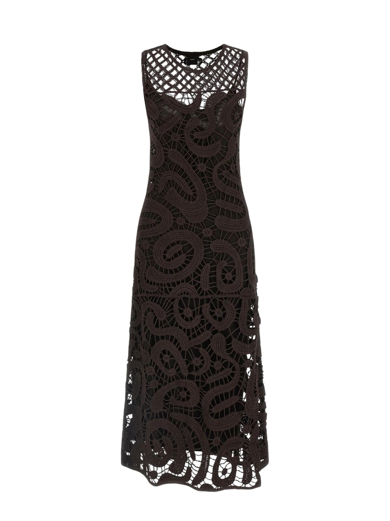 PINKO Vestido 'PINKO BUFERA ABITO CROCHET GEOMETRICO ABITO' marrón
