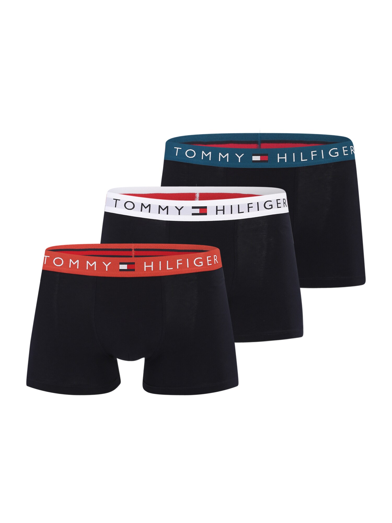 Tommy Hilfiger Underwear Boxerky  tmavomodrá / petrolejová / oranžovo červená / biela