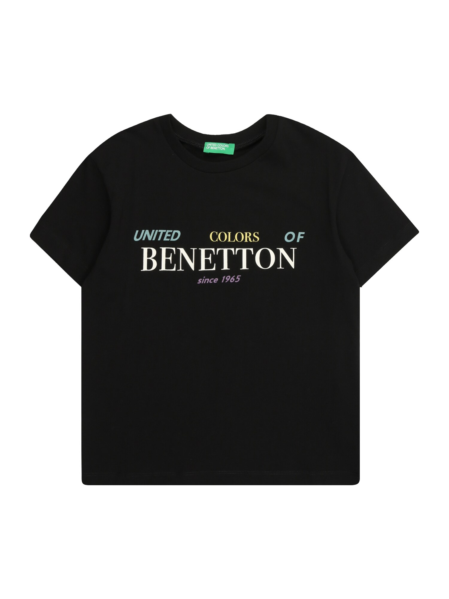 UNITED COLORS OF BENETTON Póló  sárga / fekete / fehér akciós termékkép 1
