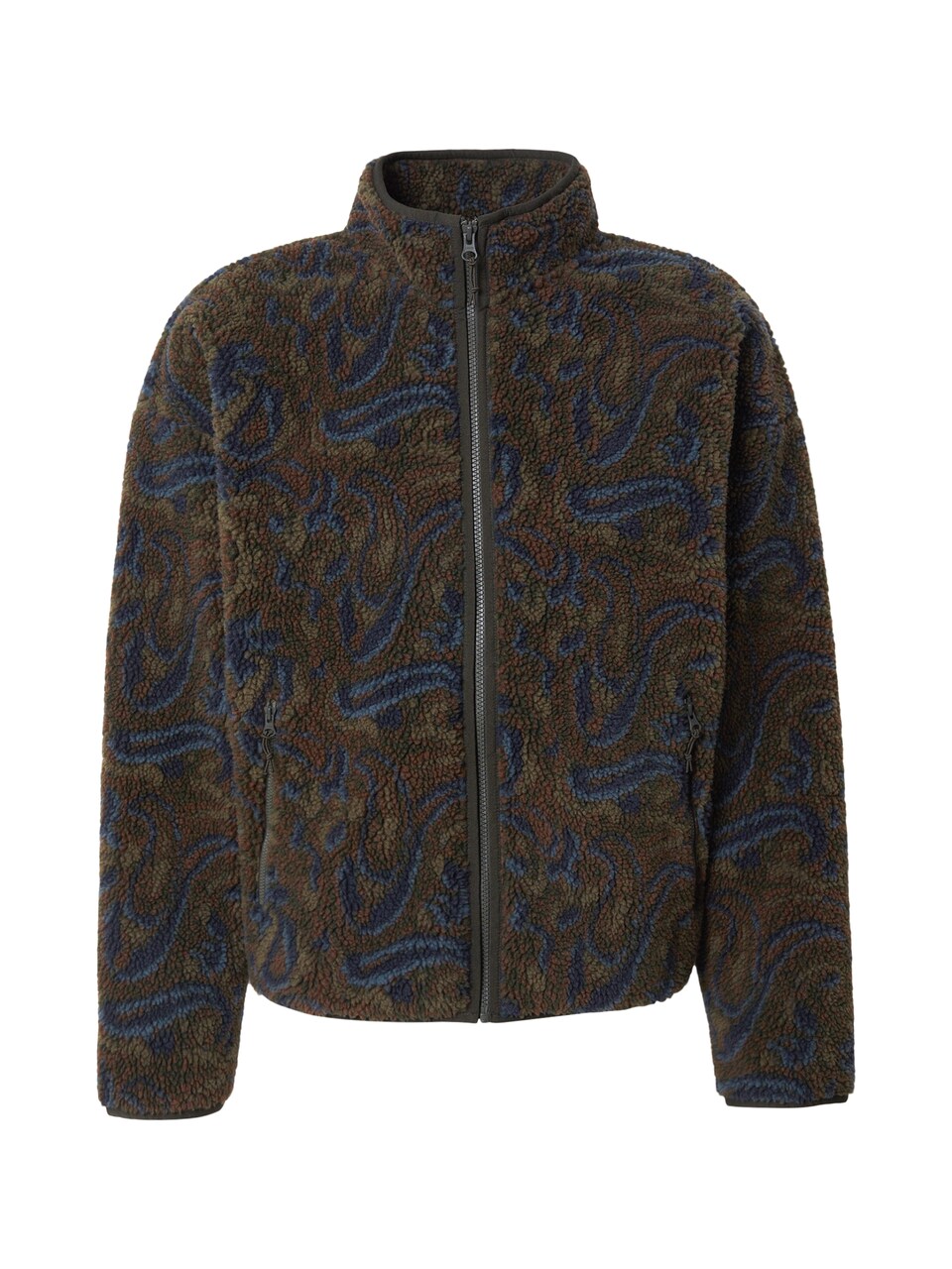 Fleecejacka 'Nolan' marinblå / brun / khaki