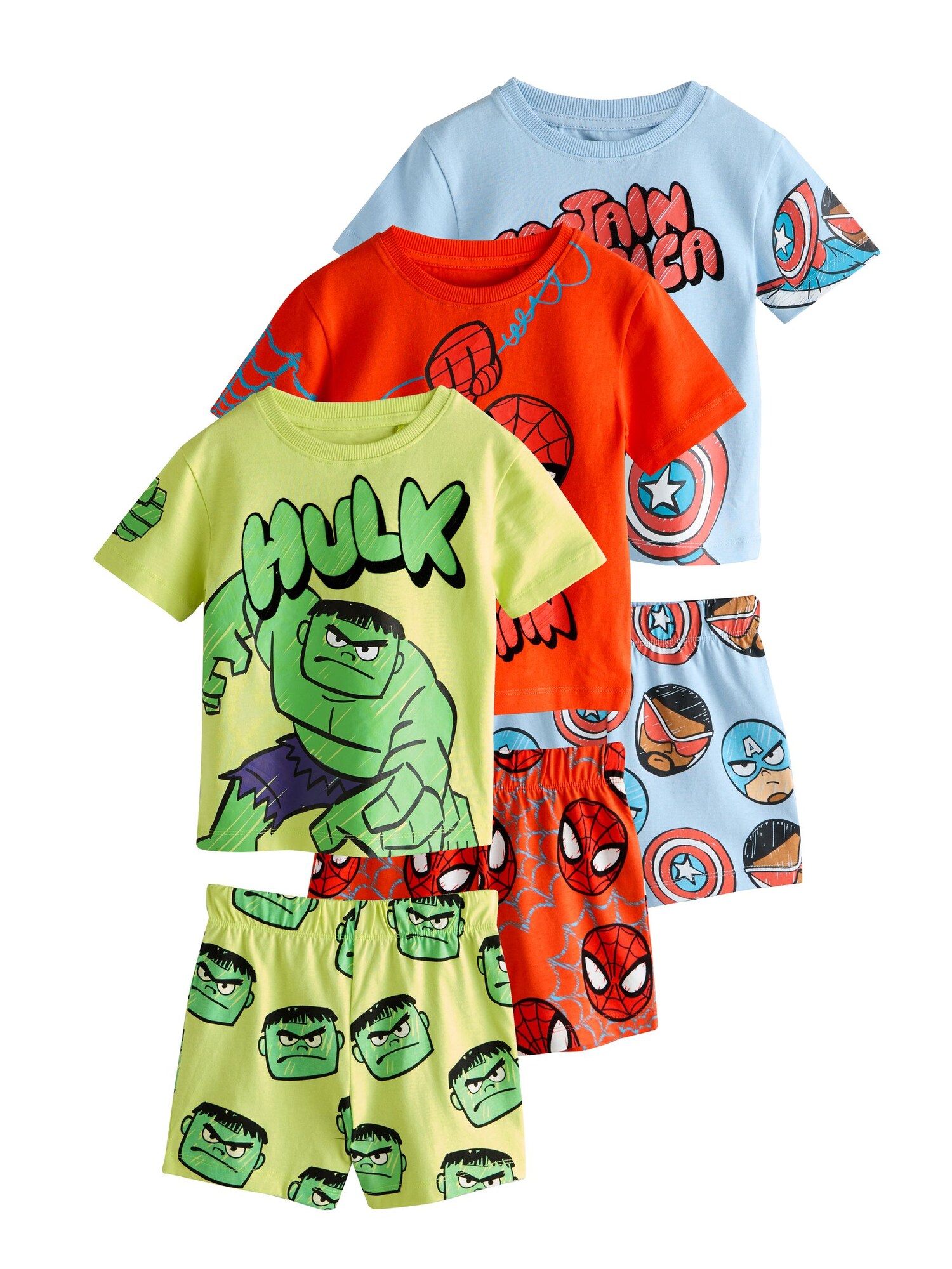 Next Pijamale  albastru deschis / galben / verde / roșu