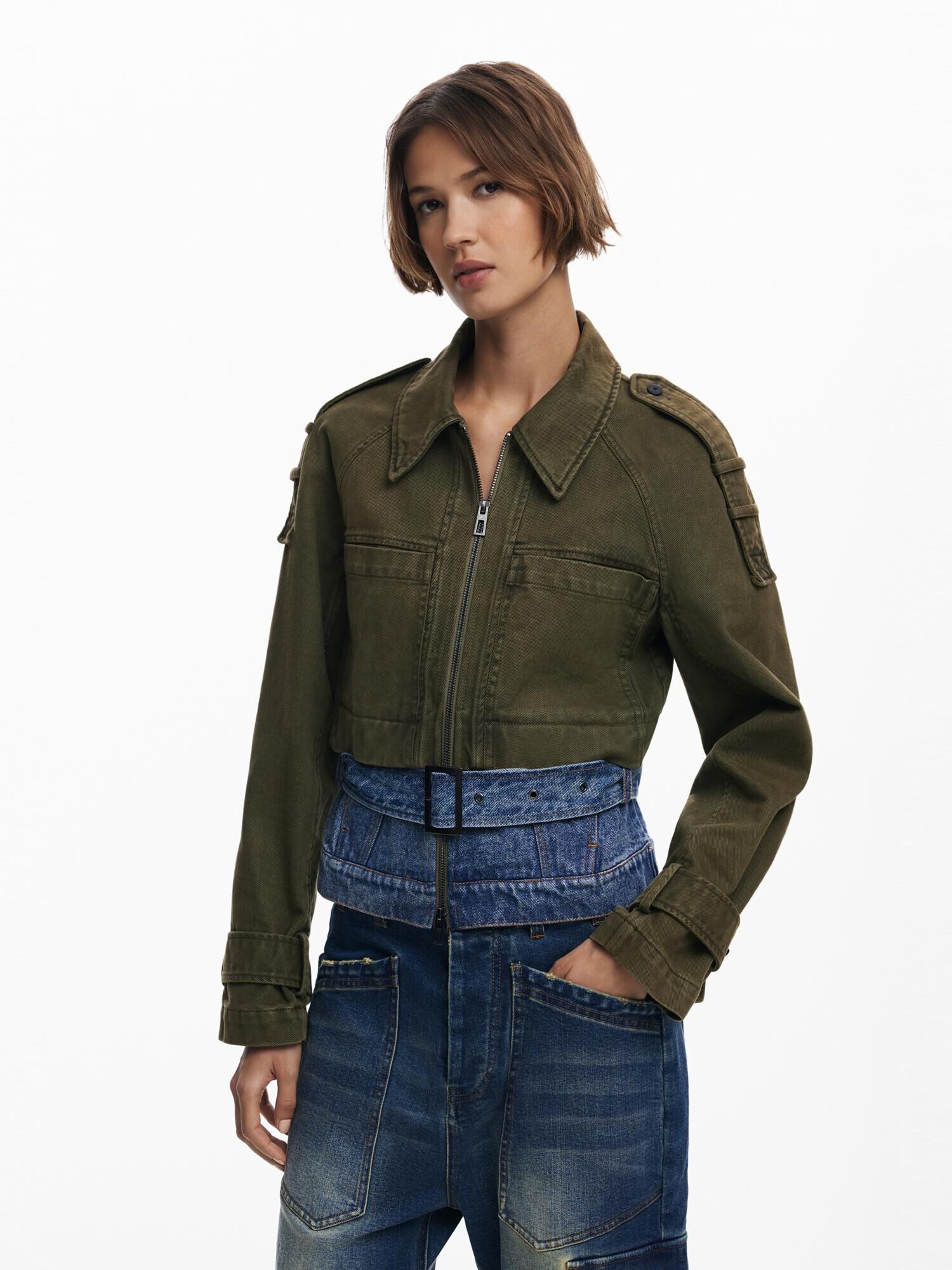 Desigual Prechodná parka modrá / zelená (obrázok 3)