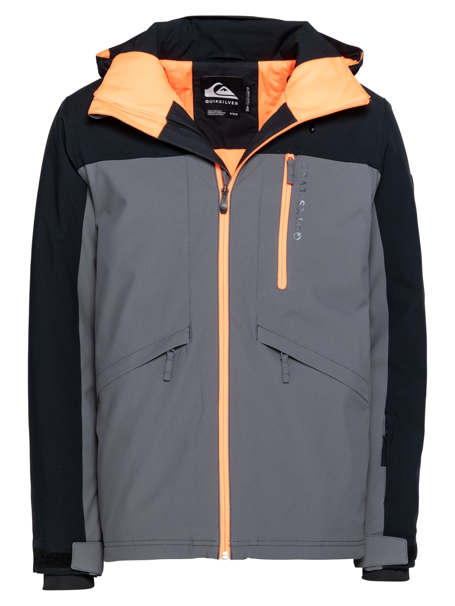 QUIKSILVER Laisvalaikio striukė 'DAWSON'  oranžinė / juoda / tamsiai pilka